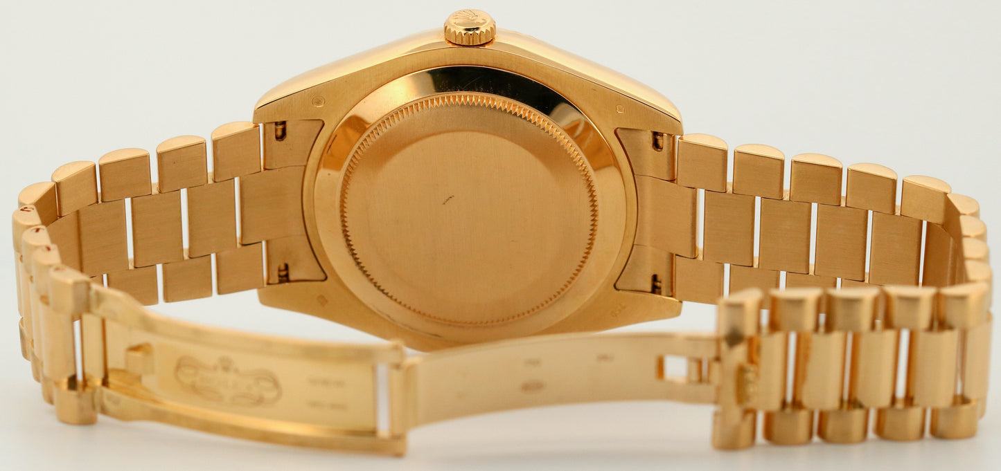 Rolex Day-Date II President 41mm WHITE ROMAN 18K Yellow Gold 218238 Watch BOX