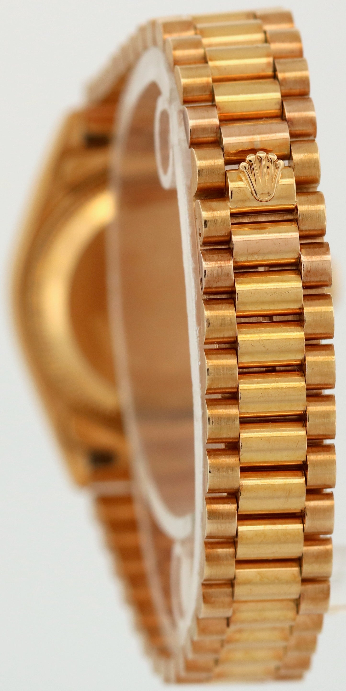 UNPOLISHED Ladies Rolex DateJust President 26mm CHAMPAGNE TAPESTRY 18K 69178
