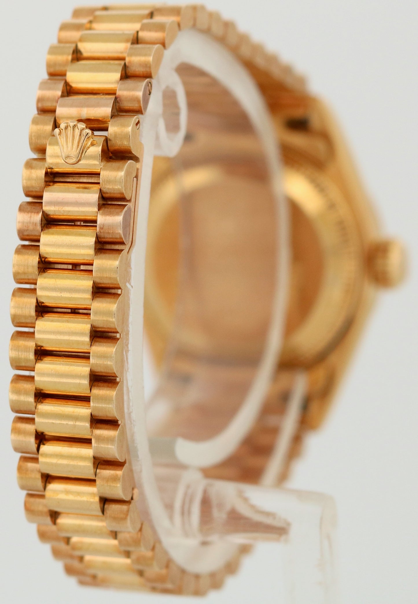 UNPOLISHED Ladies Rolex DateJust President 26mm CHAMPAGNE TAPESTRY 18K 69178