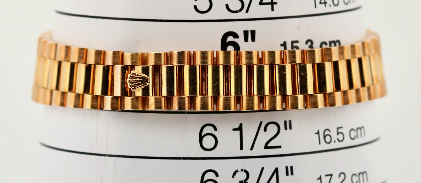 UNPOLISHED Ladies Rolex DateJust President 26mm CHAMPAGNE TAPESTRY 18K 69178