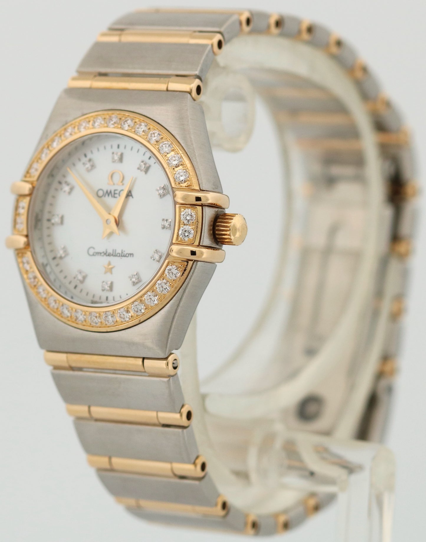 Omega Constellation Two-Tone 18k Gold Steel MOP DIAMOND Quartz 23mm 1267.75.00