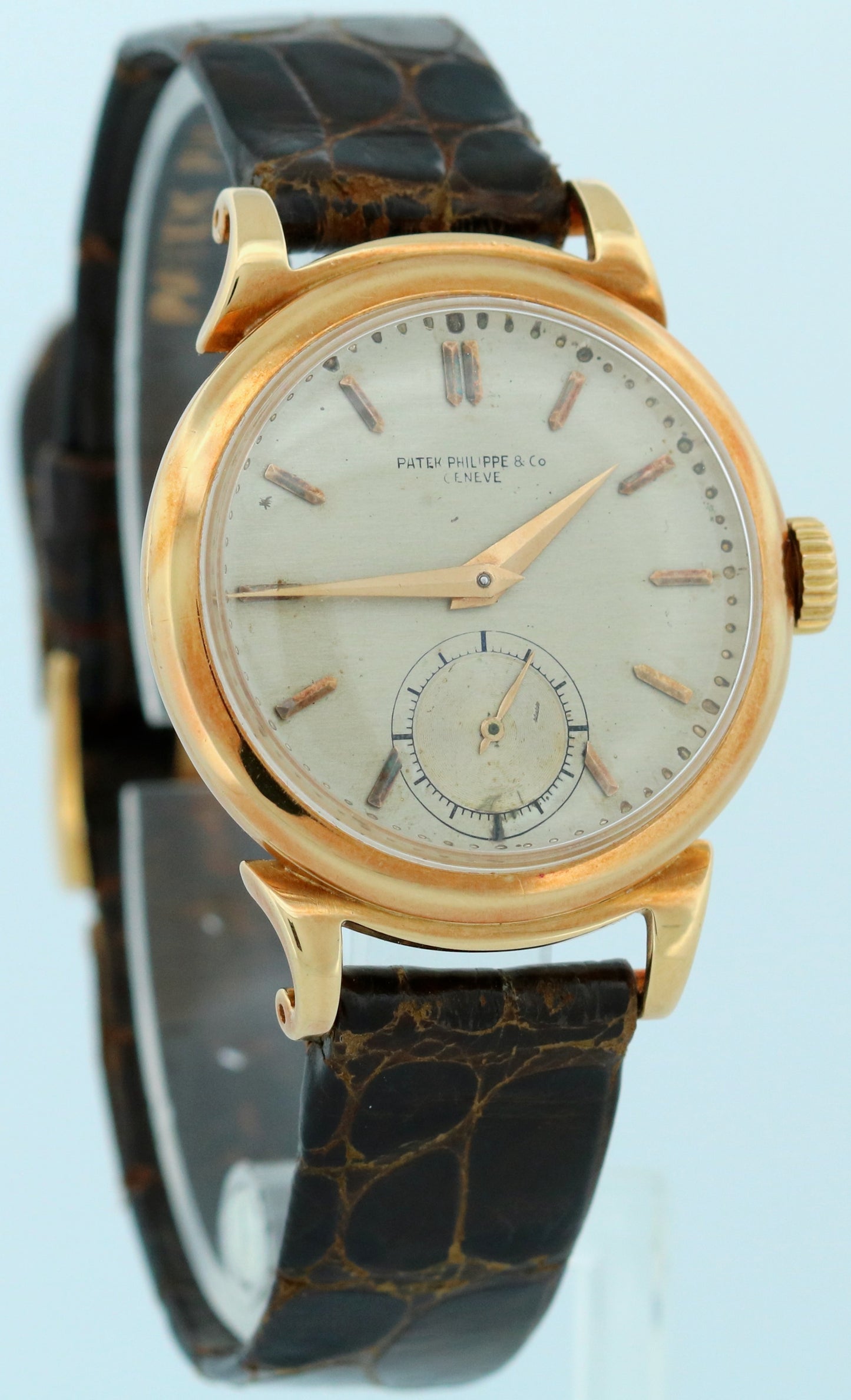 VINTAGE Patek Philippe Calatrava 18K Yellow Gold Leather 34mm Manual 1491 Watch