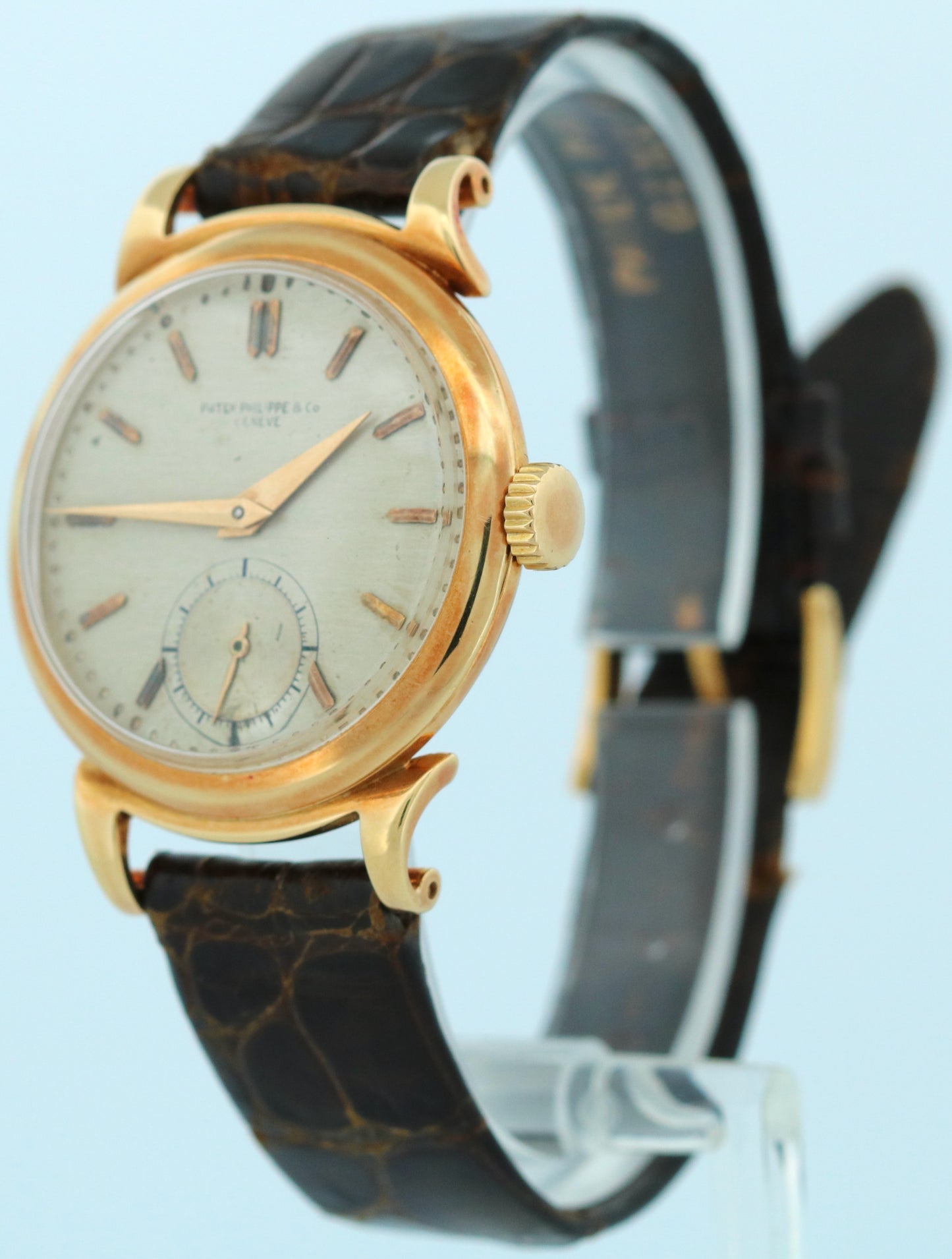 VINTAGE Patek Philippe Calatrava 18K Yellow Gold Leather 34mm Manual 1491 Watch