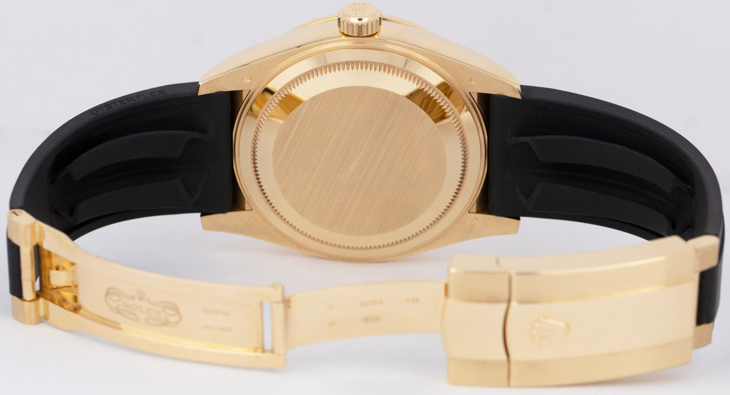 MINT PAPERS Rolex Sky-Dweller 18K Yellow Gold Black Oysterflex 42mm 326238 BOX