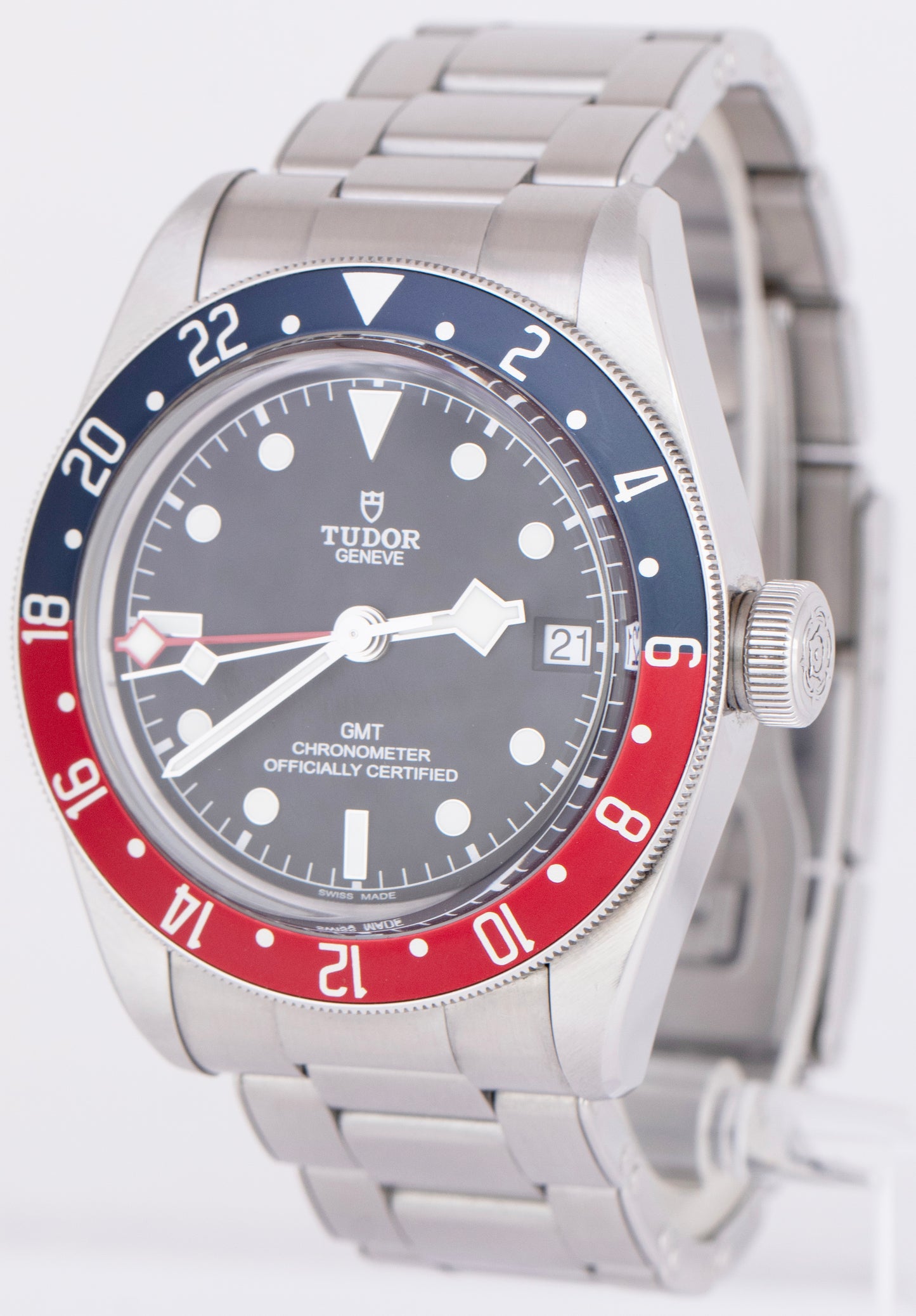 MINT Tudor Black Bay GMT Pepsi PAPERS 41mm Steel Red Blue Watch 79830 RB B+P