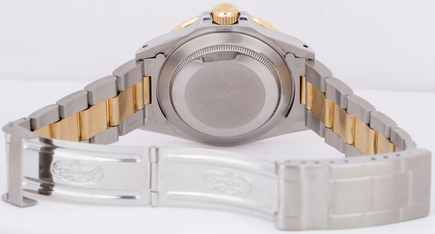 Rolex Submariner Date BLUE 18K Yellow Gold Stainless Steel 40mm Watch 16803