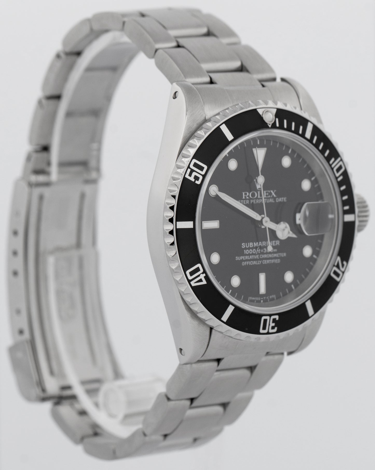 Rolex Submariner Date BLACK Stainless Steel 40mm Oyster Automatic 16610 Watch