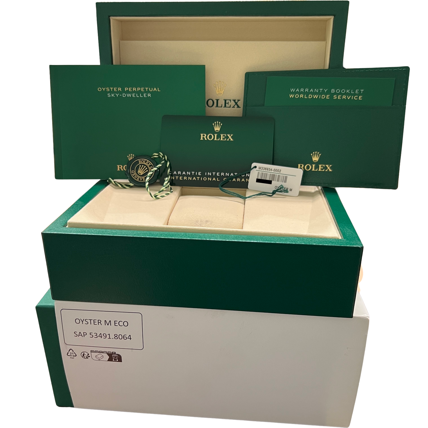 2025 NEW PAPERS Rolex Sky-Dweller GREEN 42mm JUILEE 18K Stainless 336934 BOX