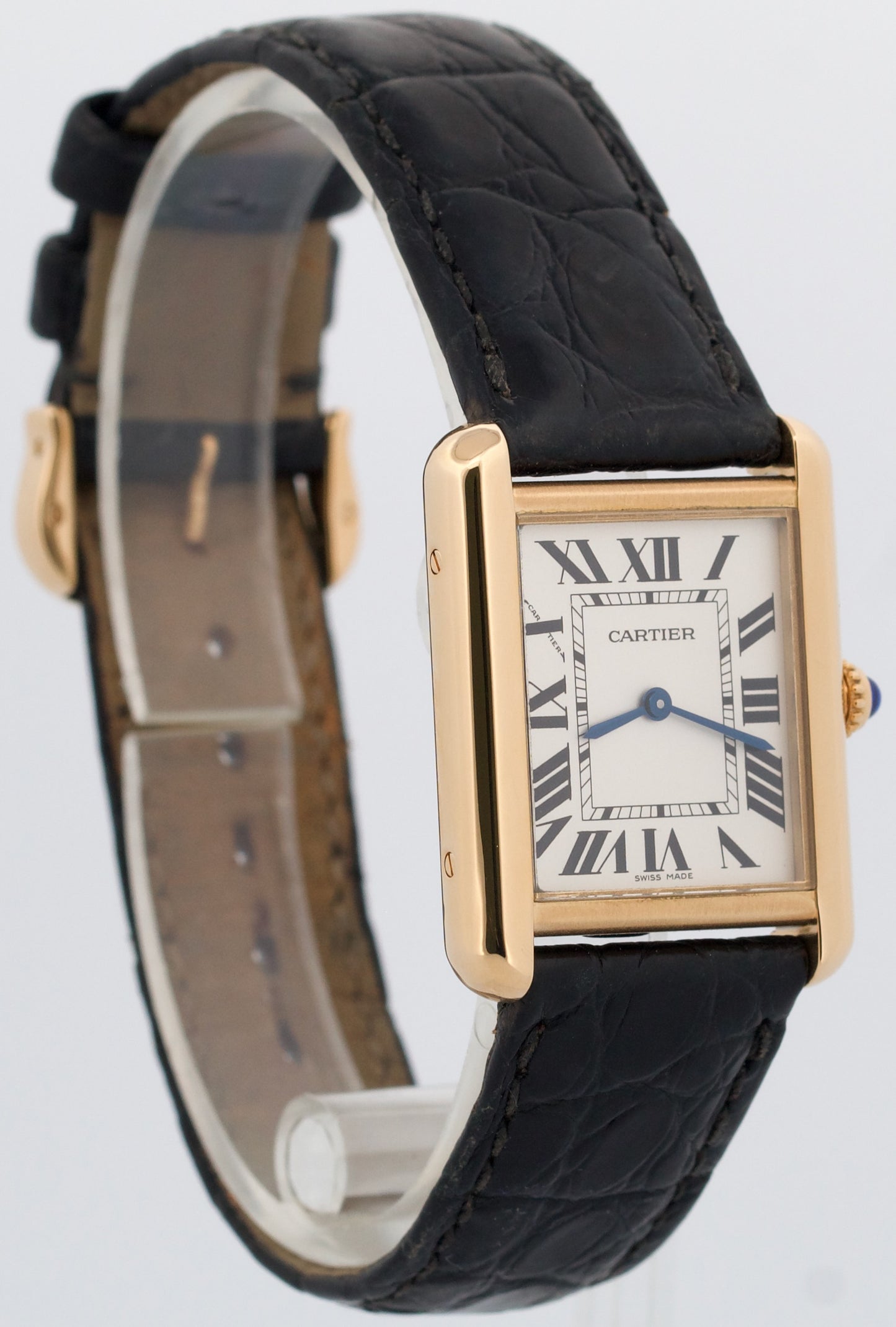 Cartier Lady Tank Solo 18K Gold SILVER WHITE Quartz 31mm x 24mm 3168 W5200002