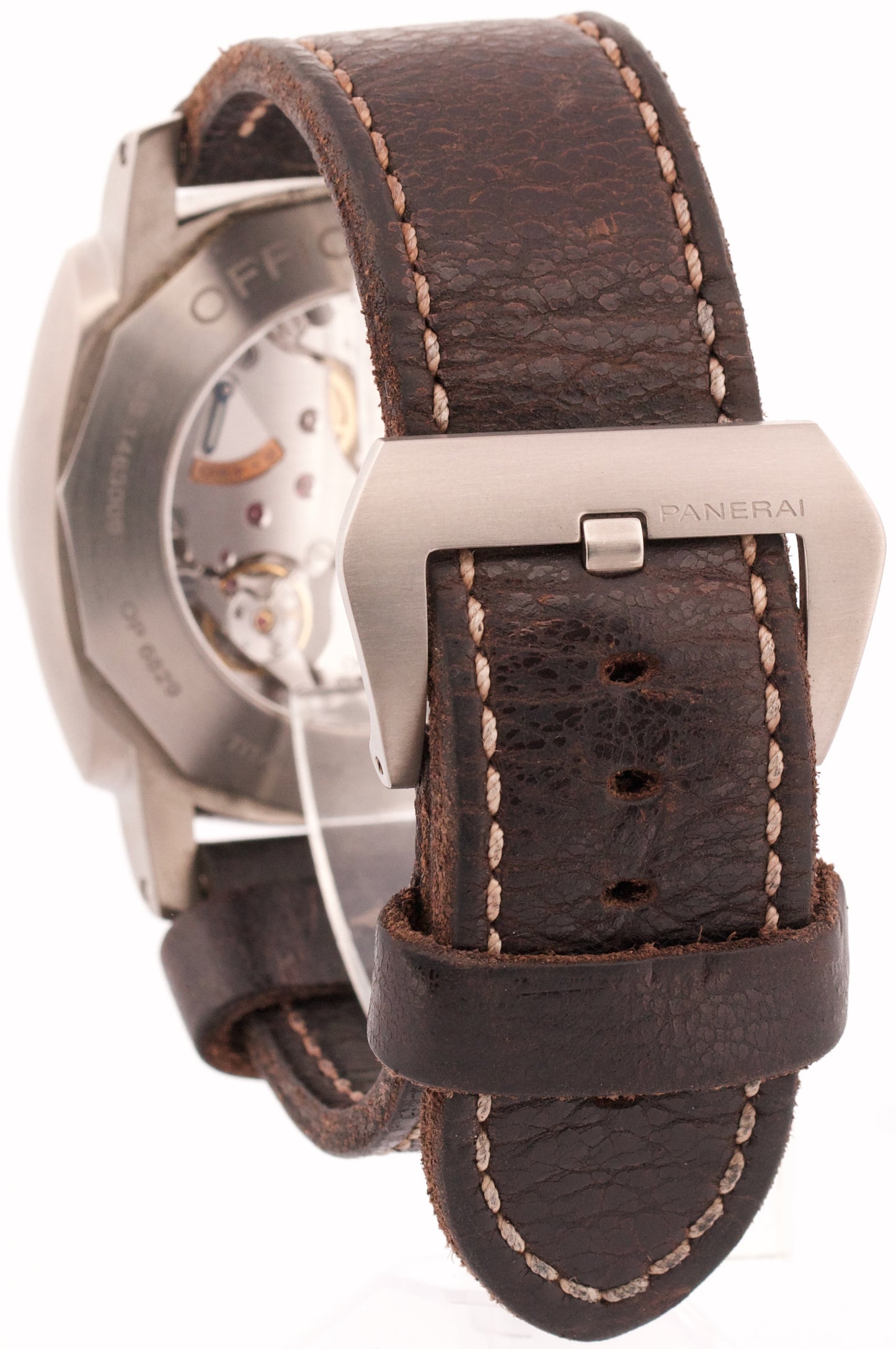 PAPERS Panerai Luminor Titanio 8-Days 1950 Brown 47mm LEFT-HANDED PAM00368 BOX