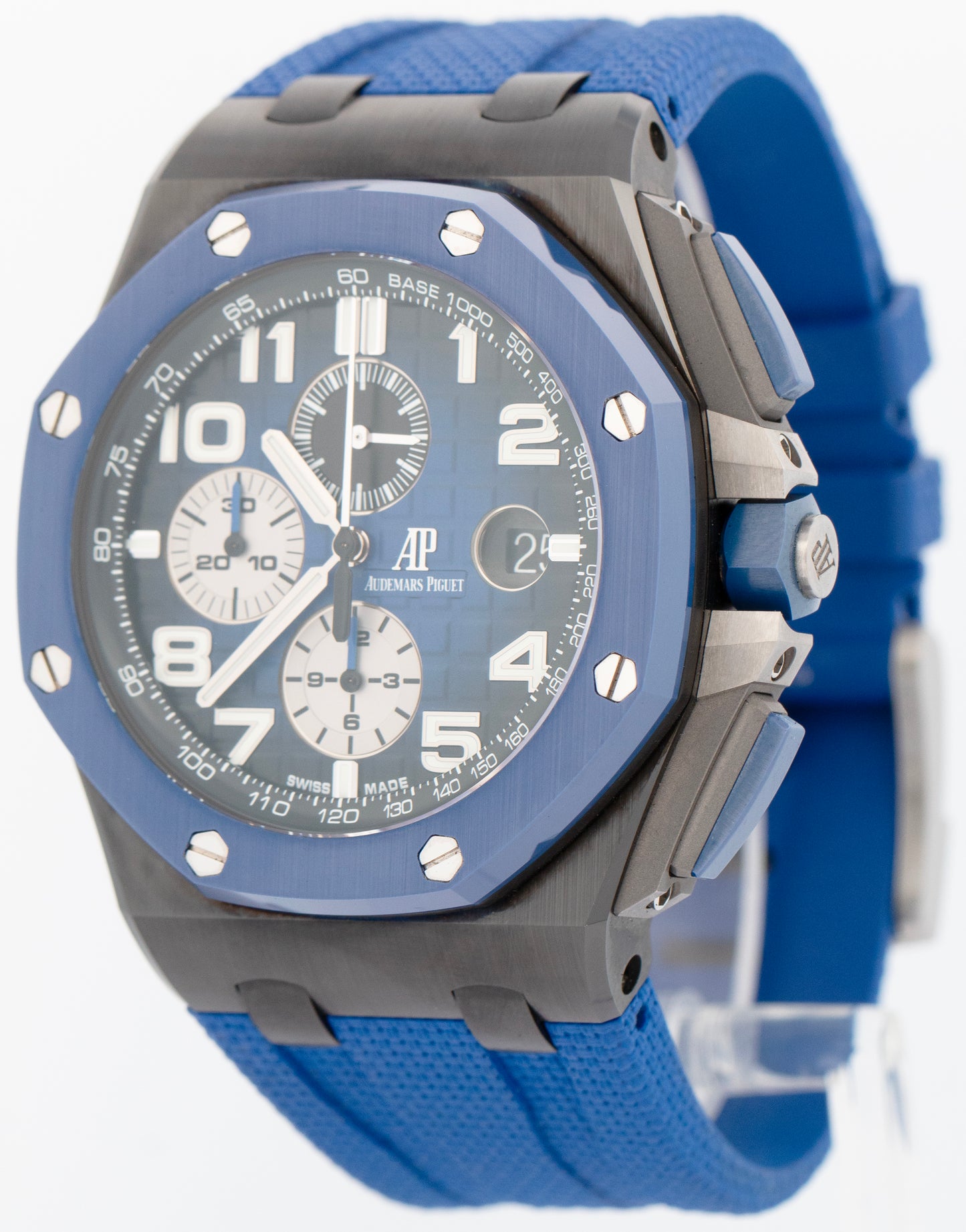 PAPERS Audemars Piguet Royal Oak Offshore Ceramic Blue 44mm Watch 26405CE BOX