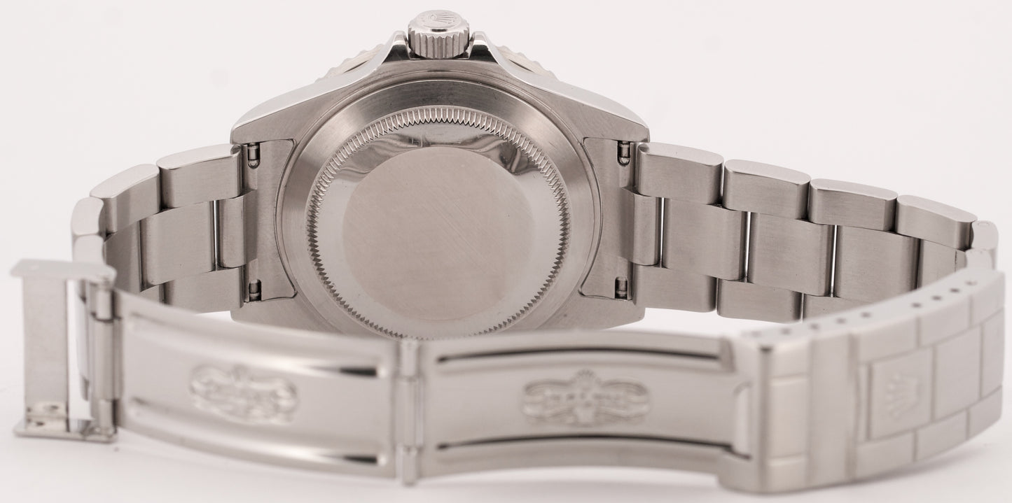 Rolex Submariner Date 40mm REHAUT Black Stainless Steel NO-HOLES Watch 16610 BOX