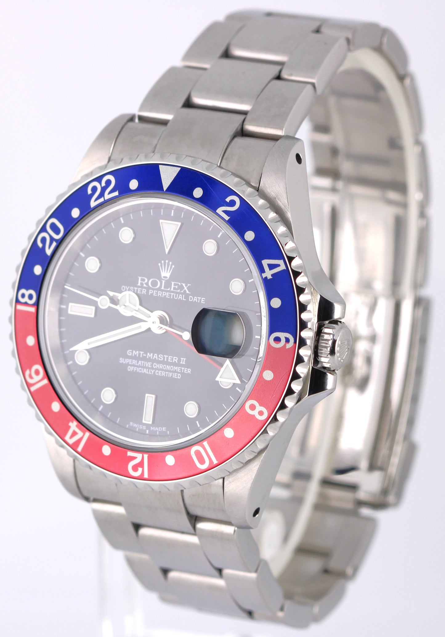 Rolex GMT-Master II PEPSI Blue Red Stainless Steel 40mm Black 16710 Watch