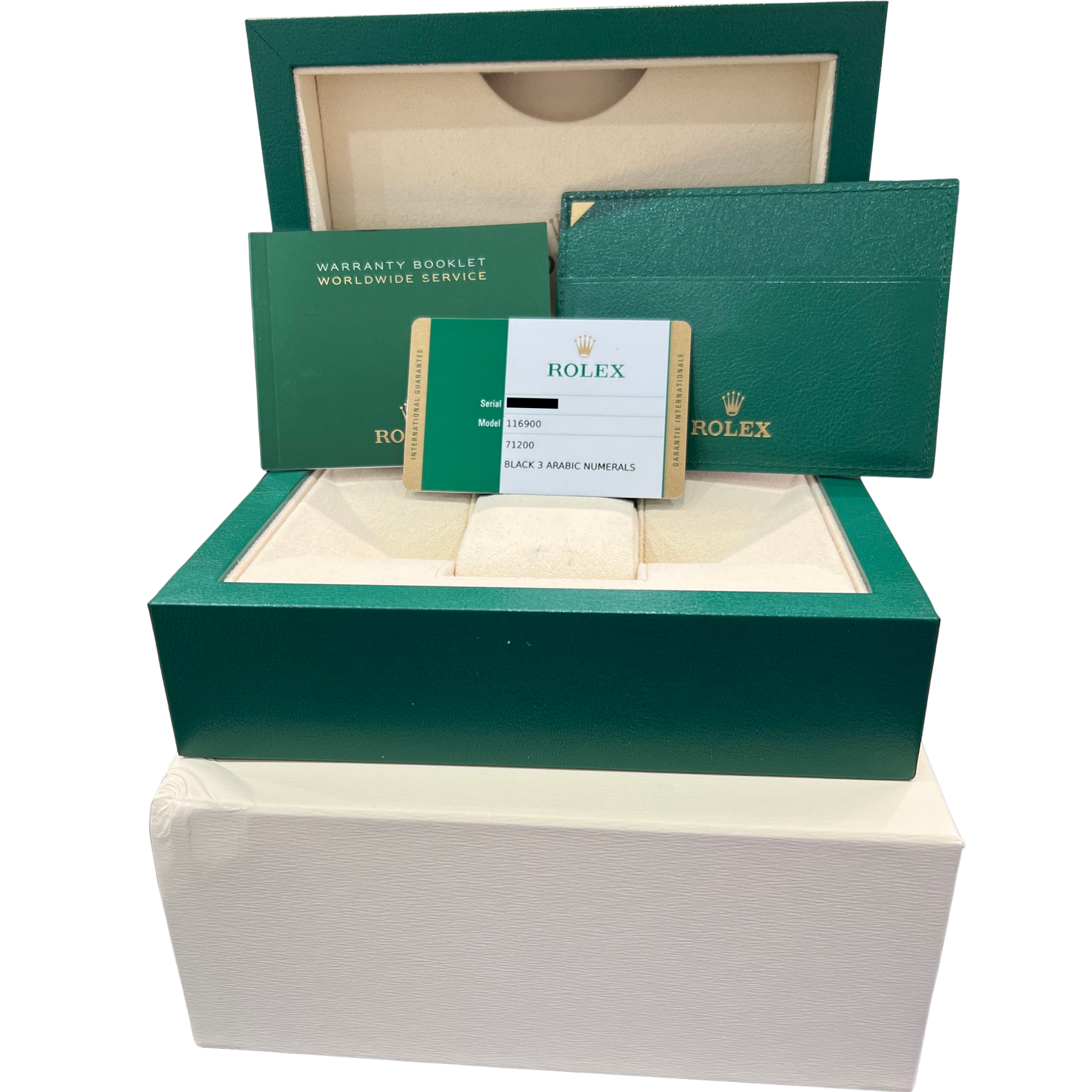 MINT PAPERS Rolex Air-King 40mm Green Black Steel Arabic 116900 Watch BOX