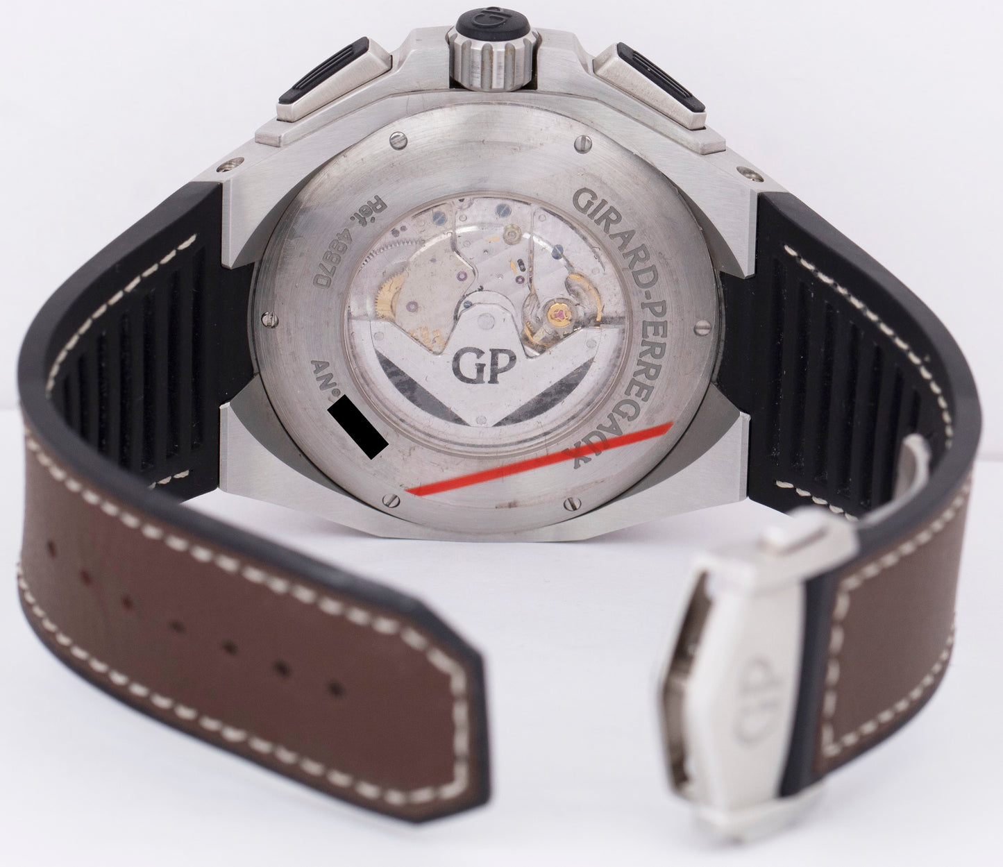Girard Perregaux Chrono Hawk PAPERS Steel 44mm White Watch 49970 B+P