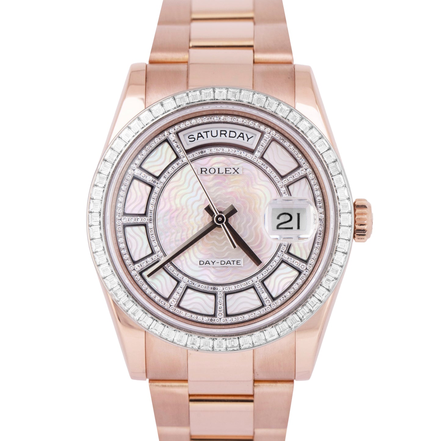 MINT Rolex Day-Date President DIAMOND CAROUSEL 36mm Rose Gold Watch 118395BR B+P