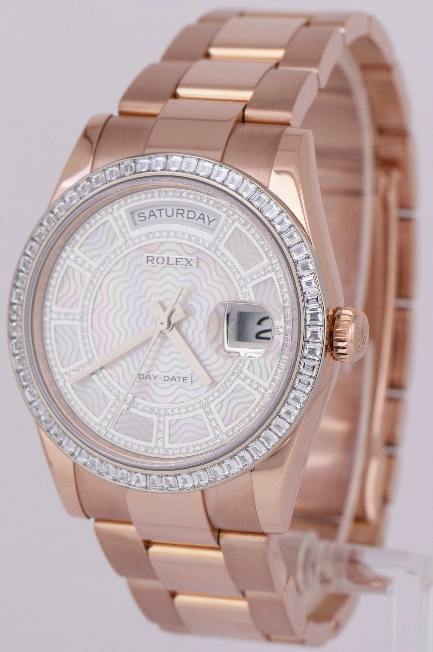MINT Rolex Day-Date President DIAMOND CAROUSEL 36mm Rose Gold Watch 118395BR B+P
