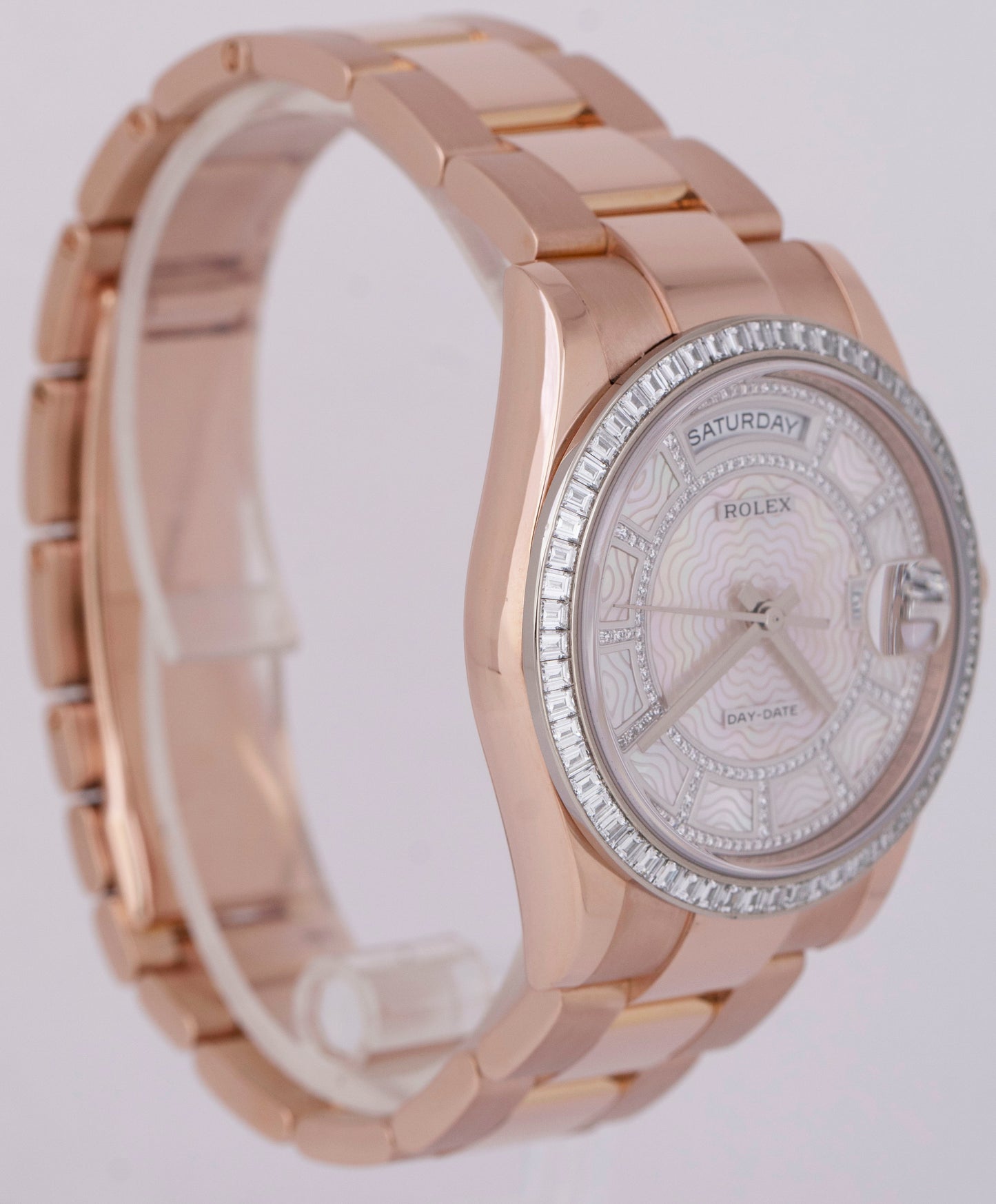 MINT Rolex Day-Date President DIAMOND CAROUSEL 36mm Rose Gold Watch 118395BR B+P