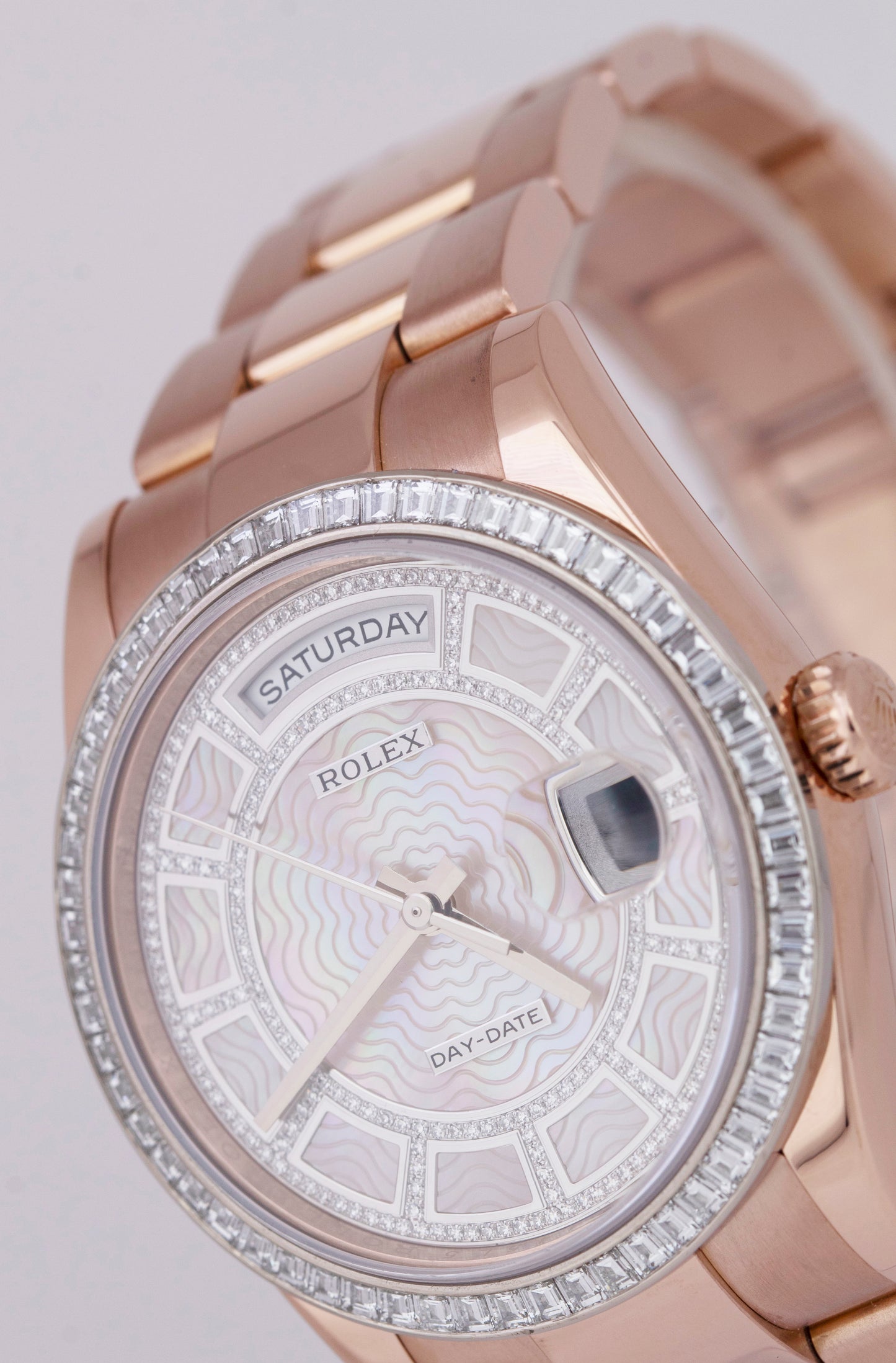 MINT Rolex Day-Date President DIAMOND CAROUSEL 36mm Rose Gold Watch 118395BR B+P