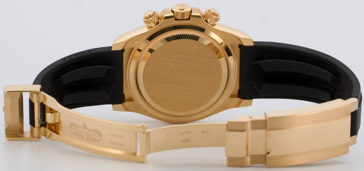 2025 Rolex Daytona 126518 LN Black Newman Oysterflex 18K Yellow Gold Box Papers