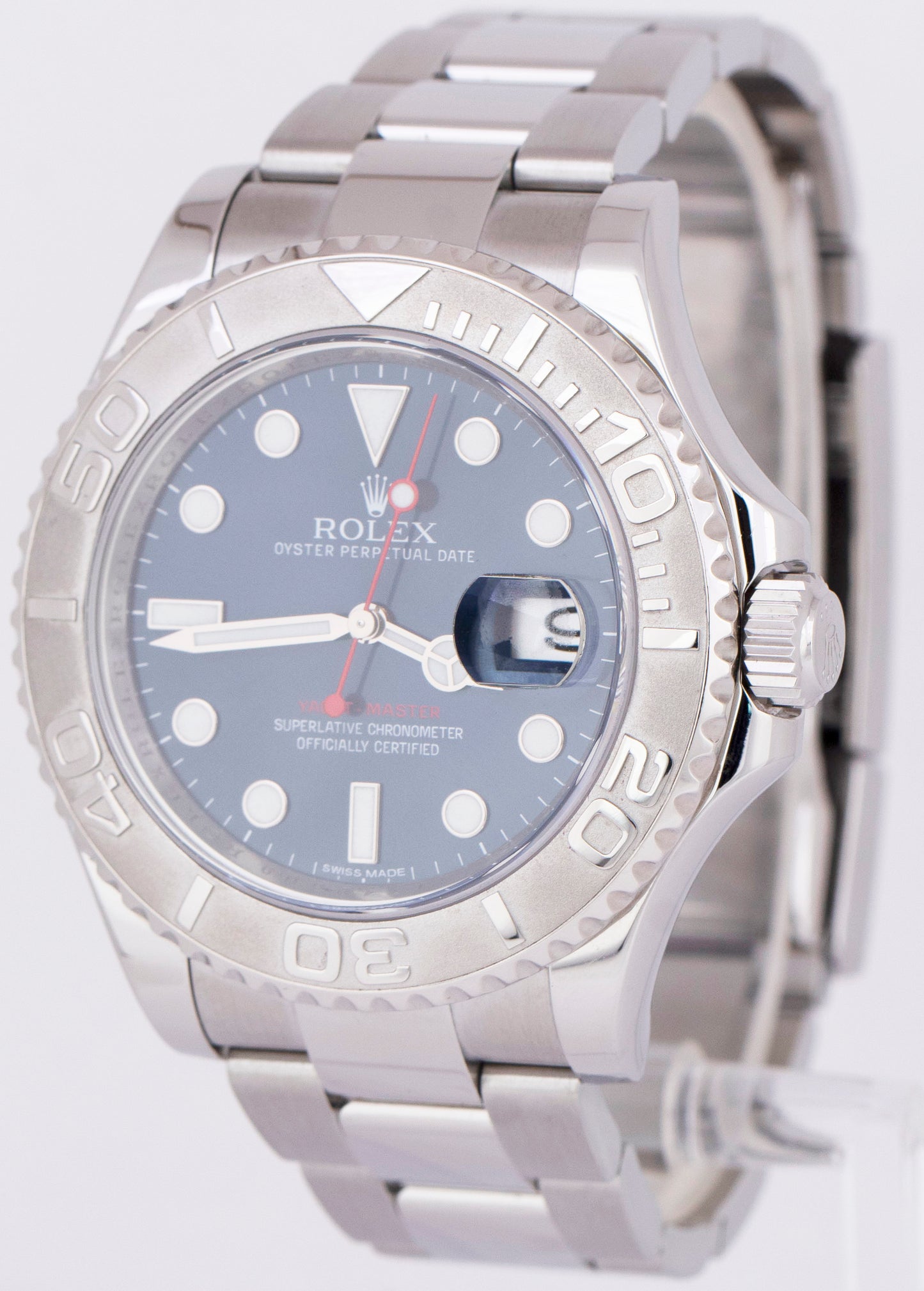 MINT Rolex Yacht-Master PAPERS Steel Platinum Stainless Blue 40mm 116622 B+P