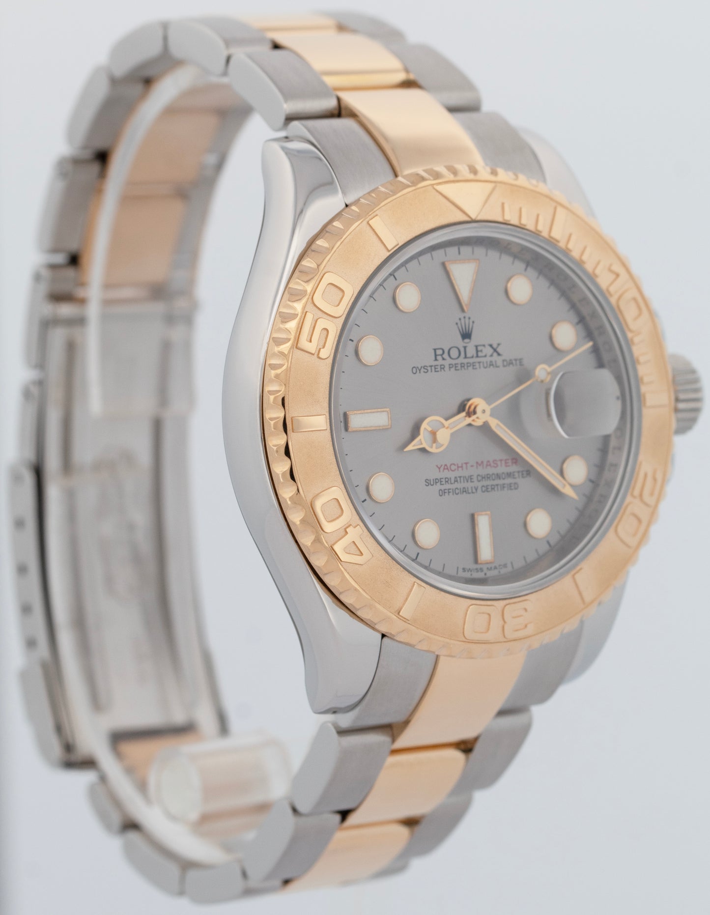 Rolex Yacht-Master 40mm Slate REHAUT Two-Tone 18K Yellow Gold Steel Watch 16623