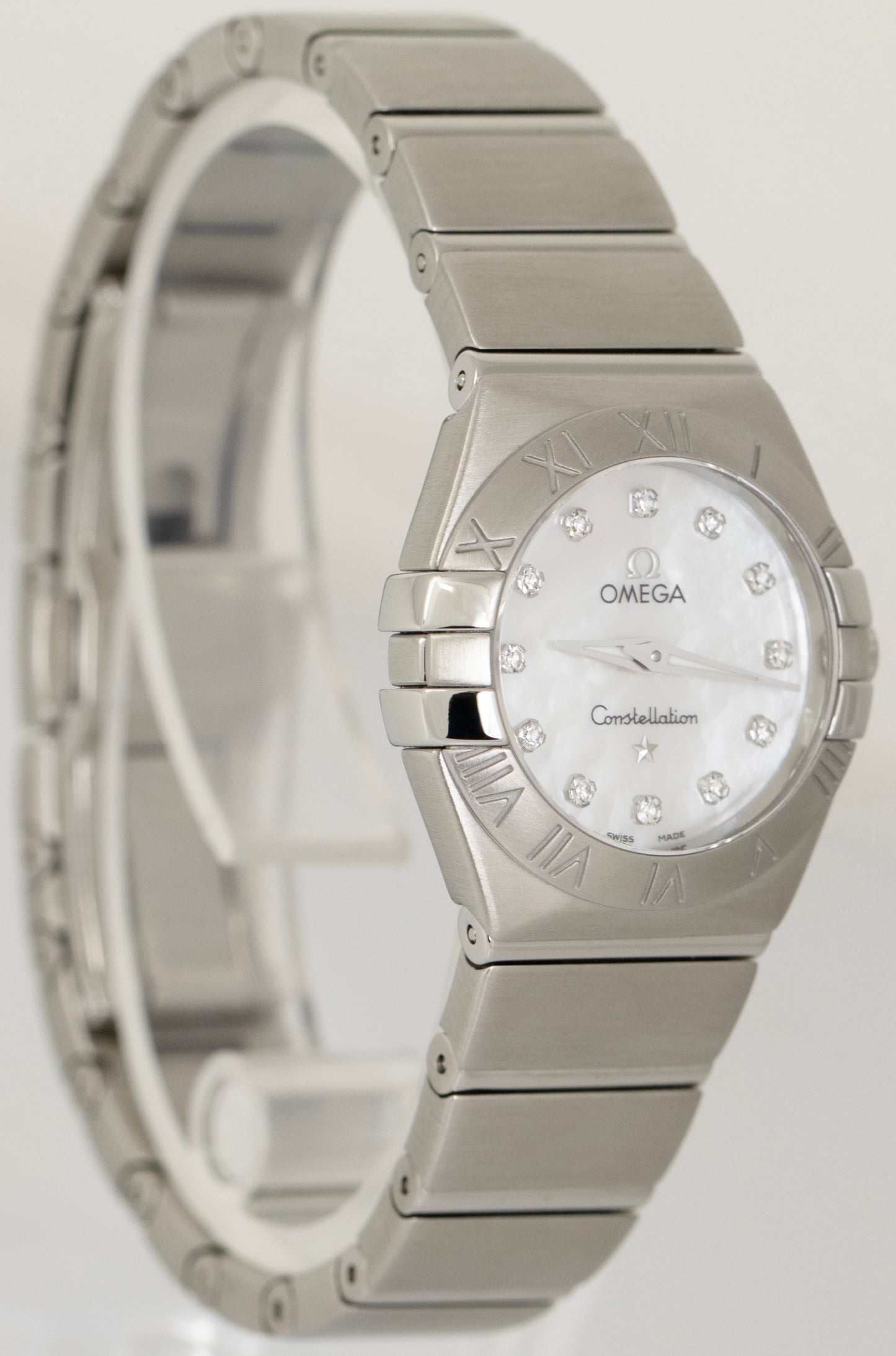MINT PAPERS Omega Constellation MOP Diamond Steel 24mm Watch 123.10.24.60.55.002