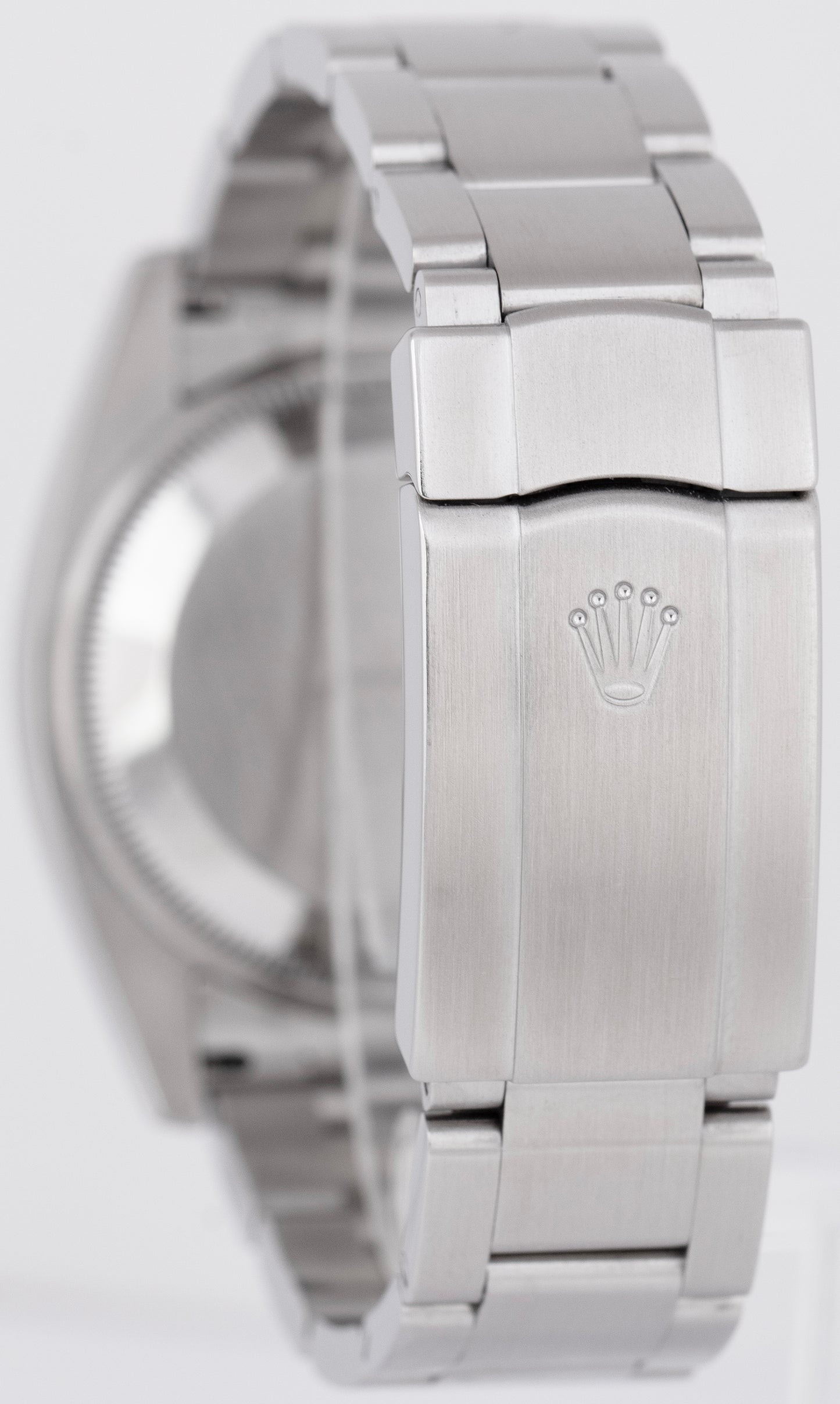 MINT Rolex Oyster Perpetual Air-King Silver Blue Stainless 34mm Watch 114200