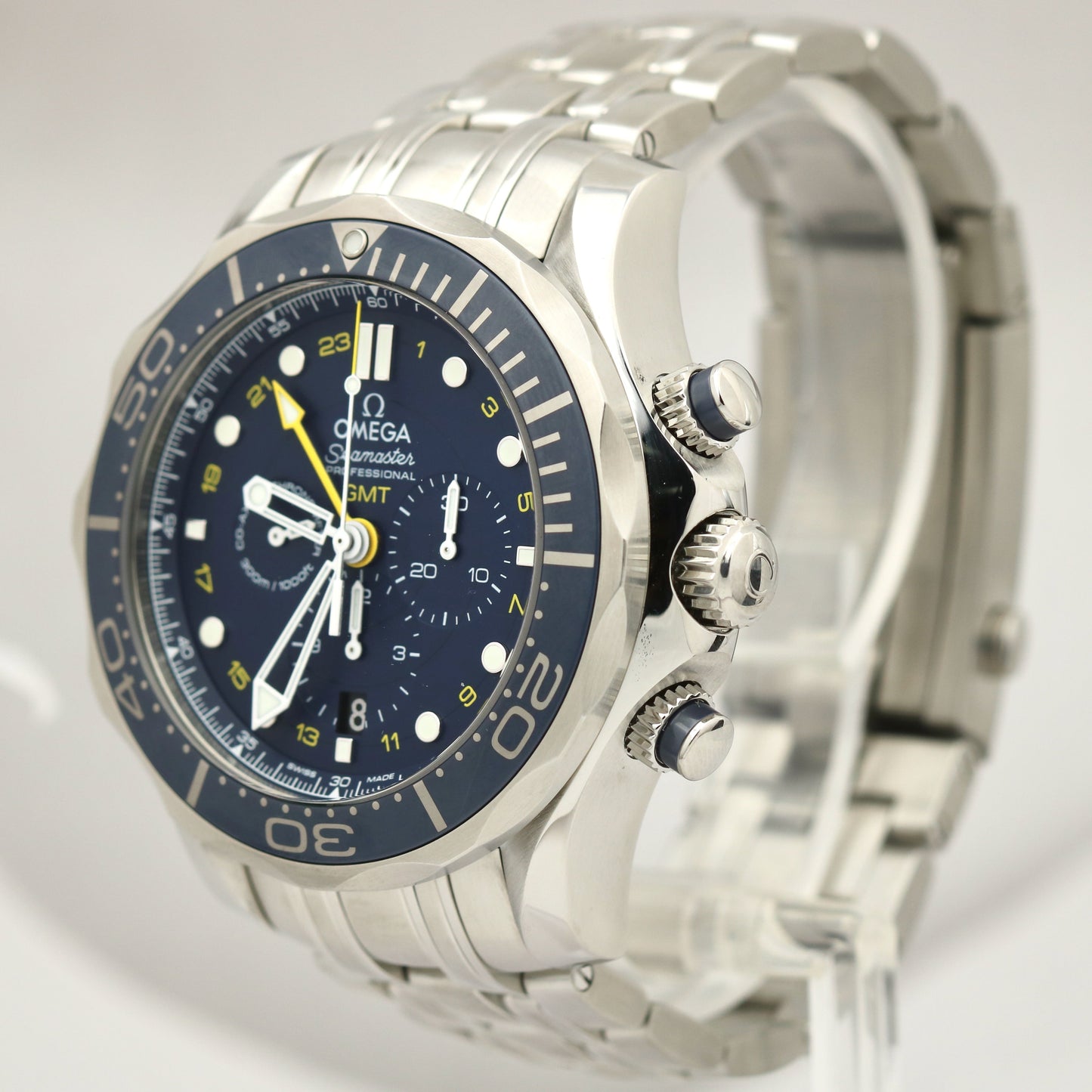 Omega Seamaster 44mm Co-Axial 300M 212.30.44.52.03.001 Steel GMT Blue Watch