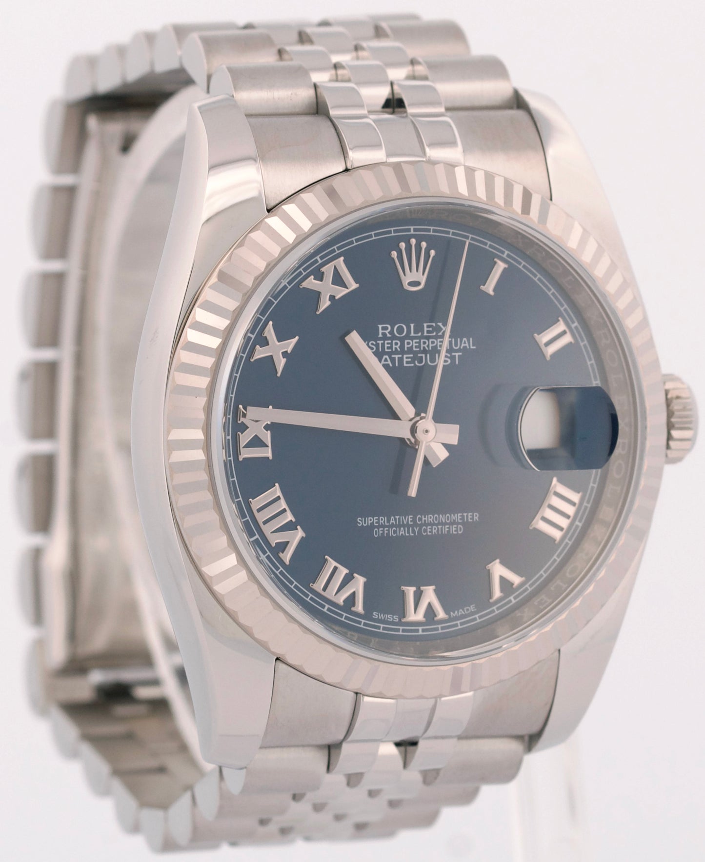 MINT 2018 Rolex DateJust 36mm BLUE ROMAN Steel JUBILEE 116234 Watch