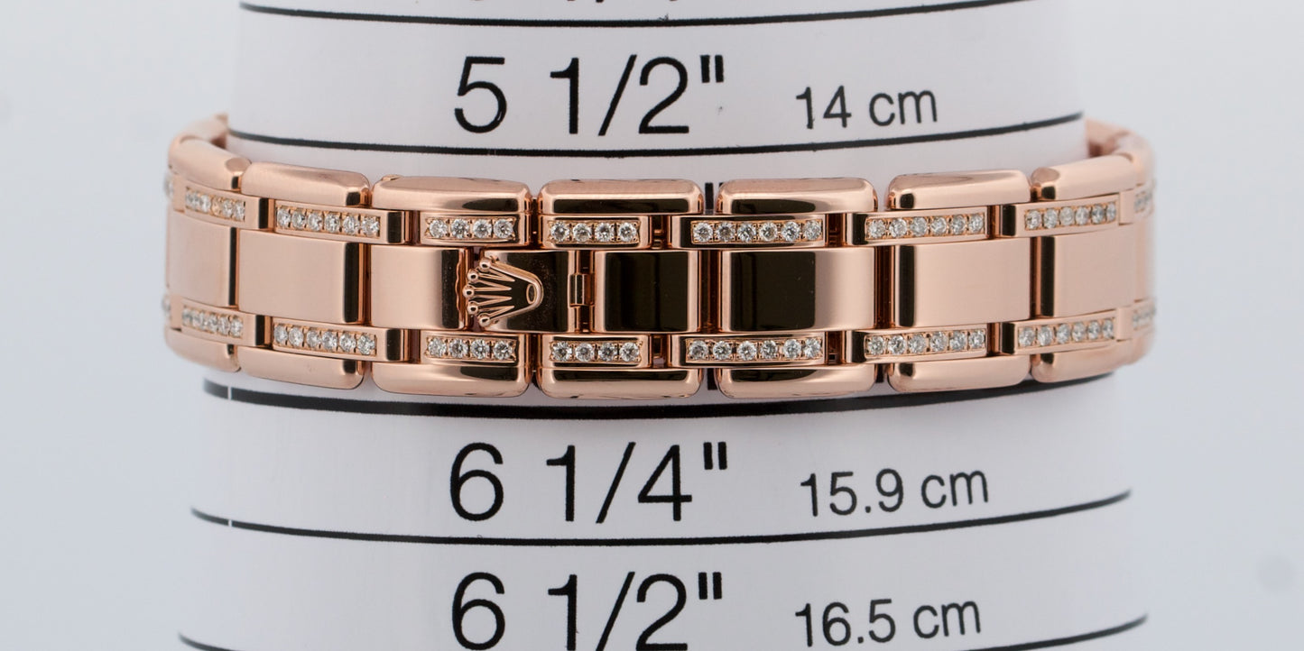 Ladies Rolex DateJust Pearlmaster 18k Rose Gold DIAMOND MOP 29mm 80315 Watch BOX