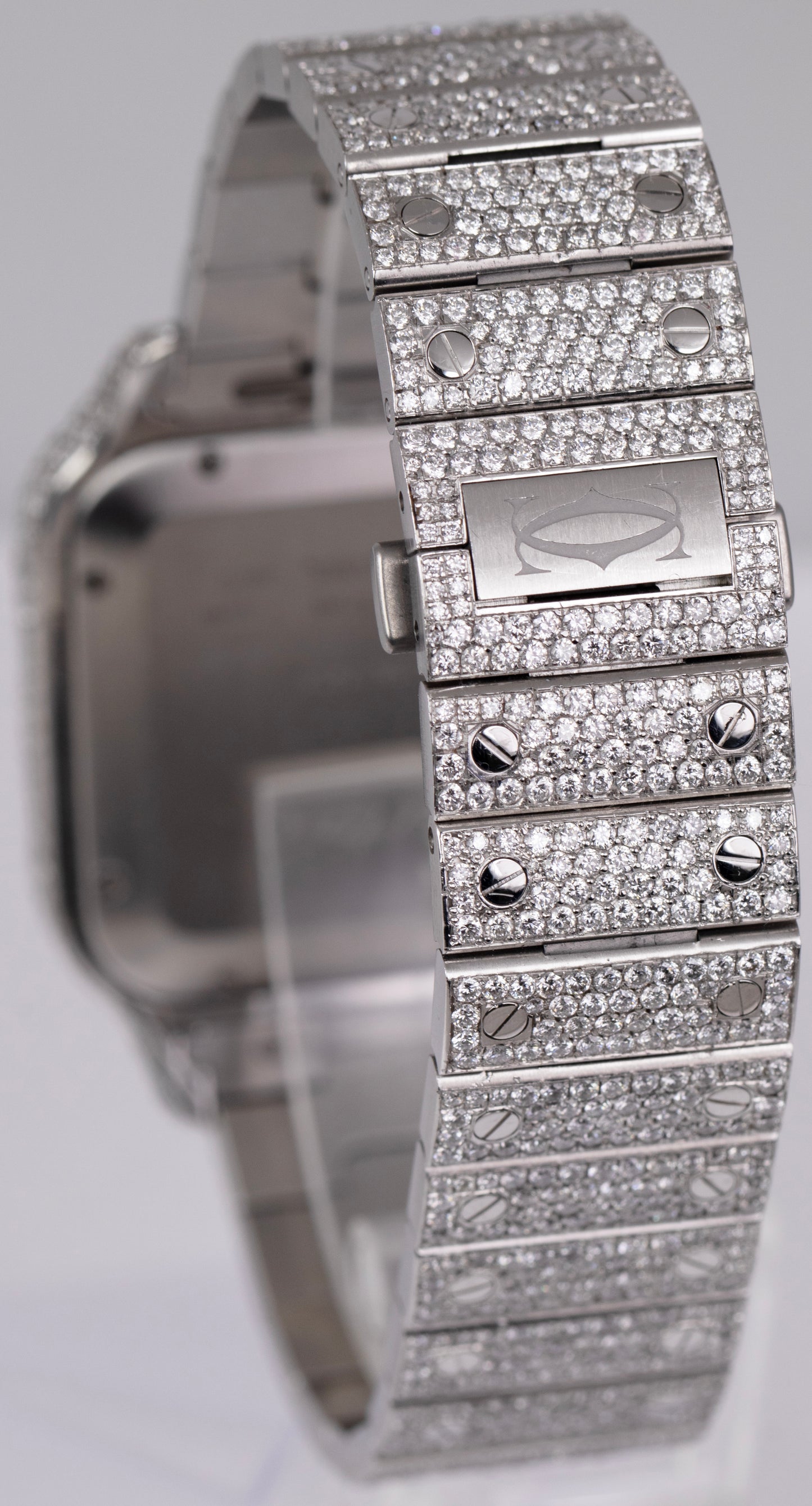 Cartier Santos 39.8mm DIAMOND BUST DOWN Automatic Stainless Steel Watch 4072