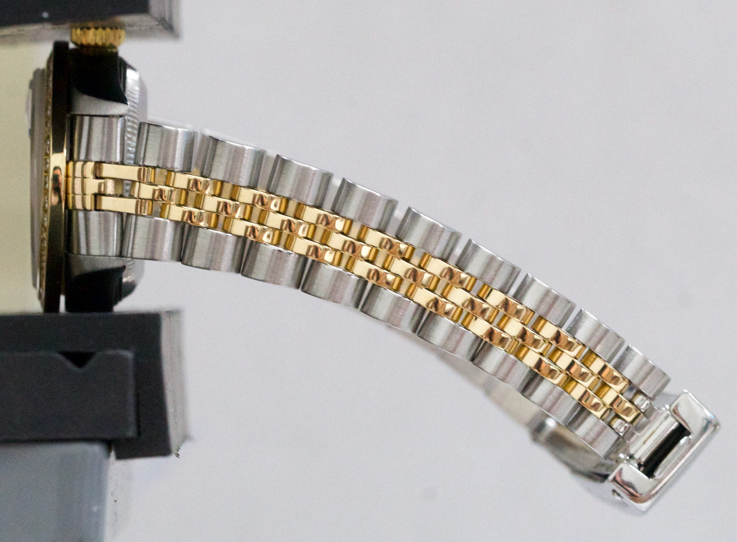 PAPERS Rolex DateJust 26mm CHAMPAGNE DIAMOND 18K Gold Steel NO-HOLES 69173 BOX