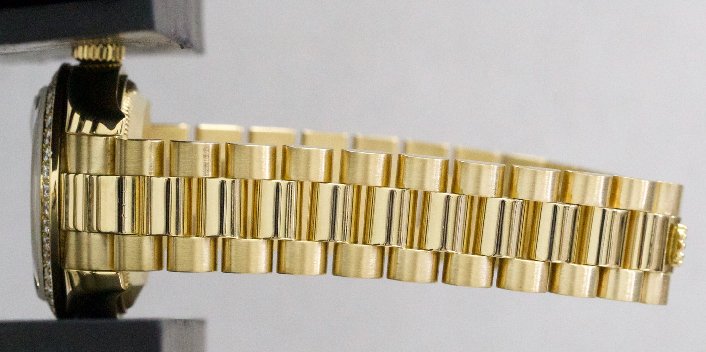 PAPERS Rolex DateJust President SILVER JUBILEE DIAMOND 26mm 18K Gold 179138 BOX