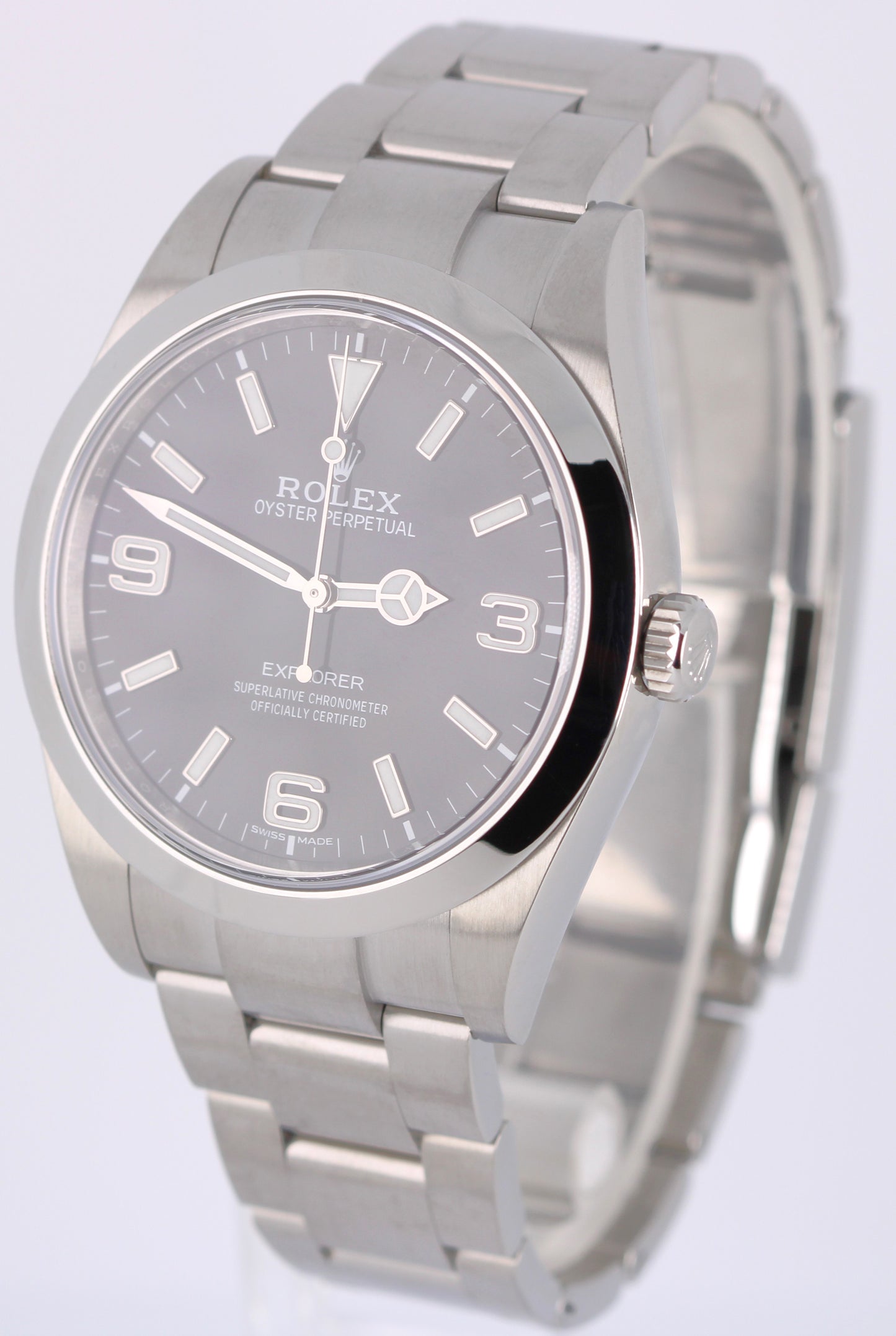2020 PAPERS Rolex Explorer Stainless Steel MK2 3-6-9 Black 39mm 214270 Watch BOX