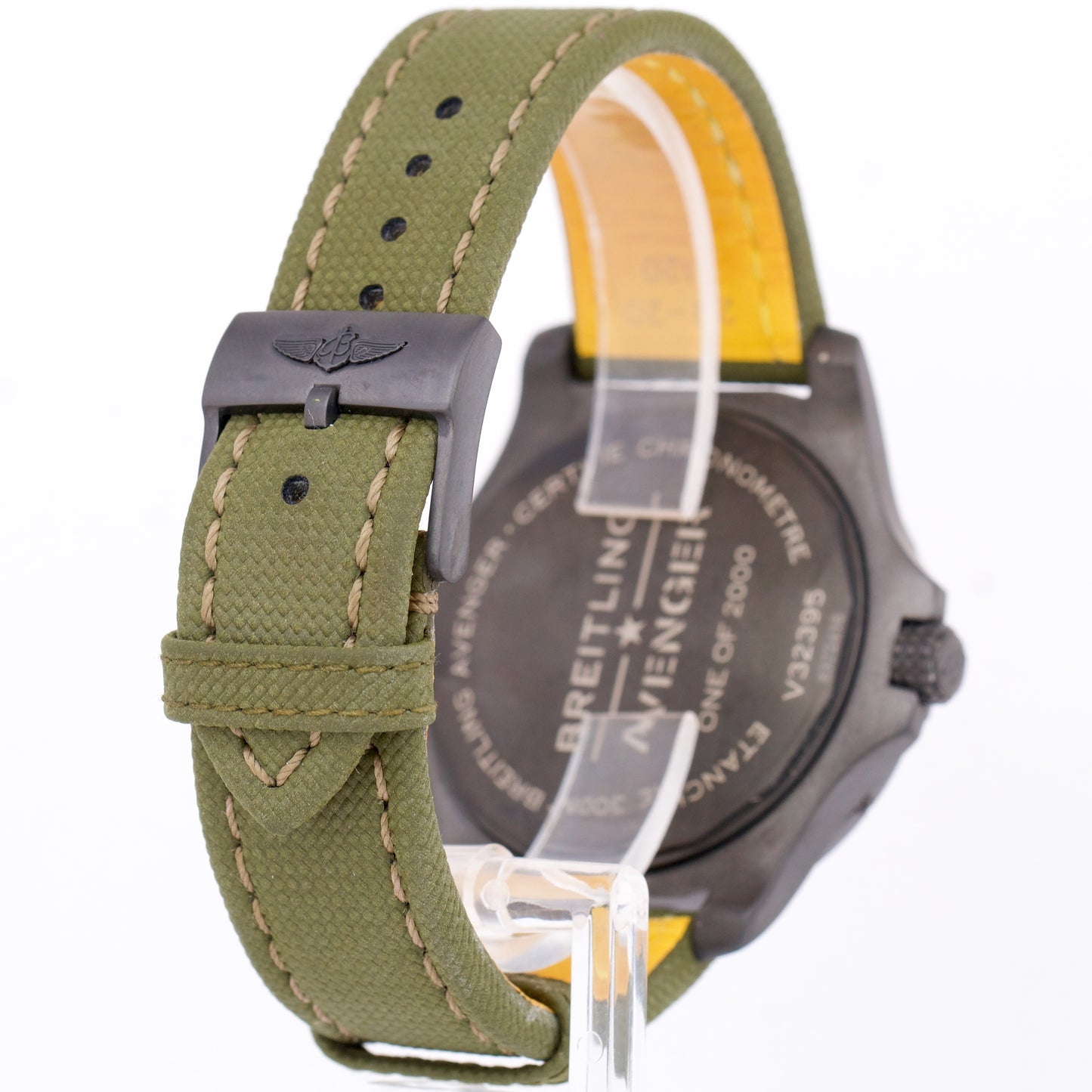PAPERS Breitling Avenger GMT Night Mission 45 TITANIUM 45mm GREEN V32395 B+P