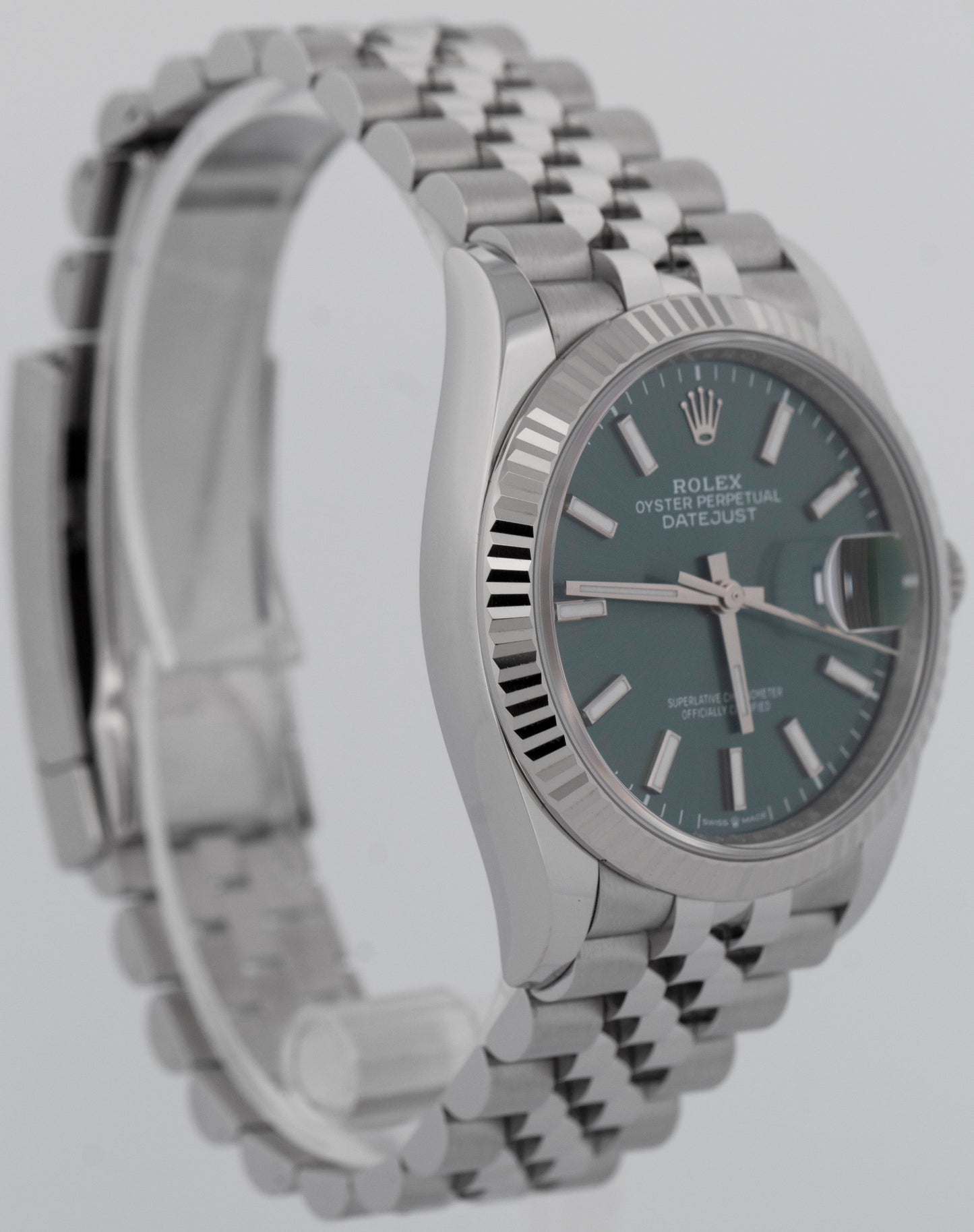 MINT 2024 Rolex DateJust 36 MINT GREEN Stainless Steel Jubilee 18K 126234 Watch