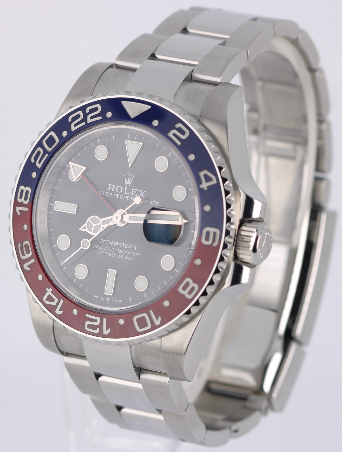 2021 PAPERS Rolex GMT-Master II Red Blue PEPSI Black 40mm 126710 BLRO Watch BOX