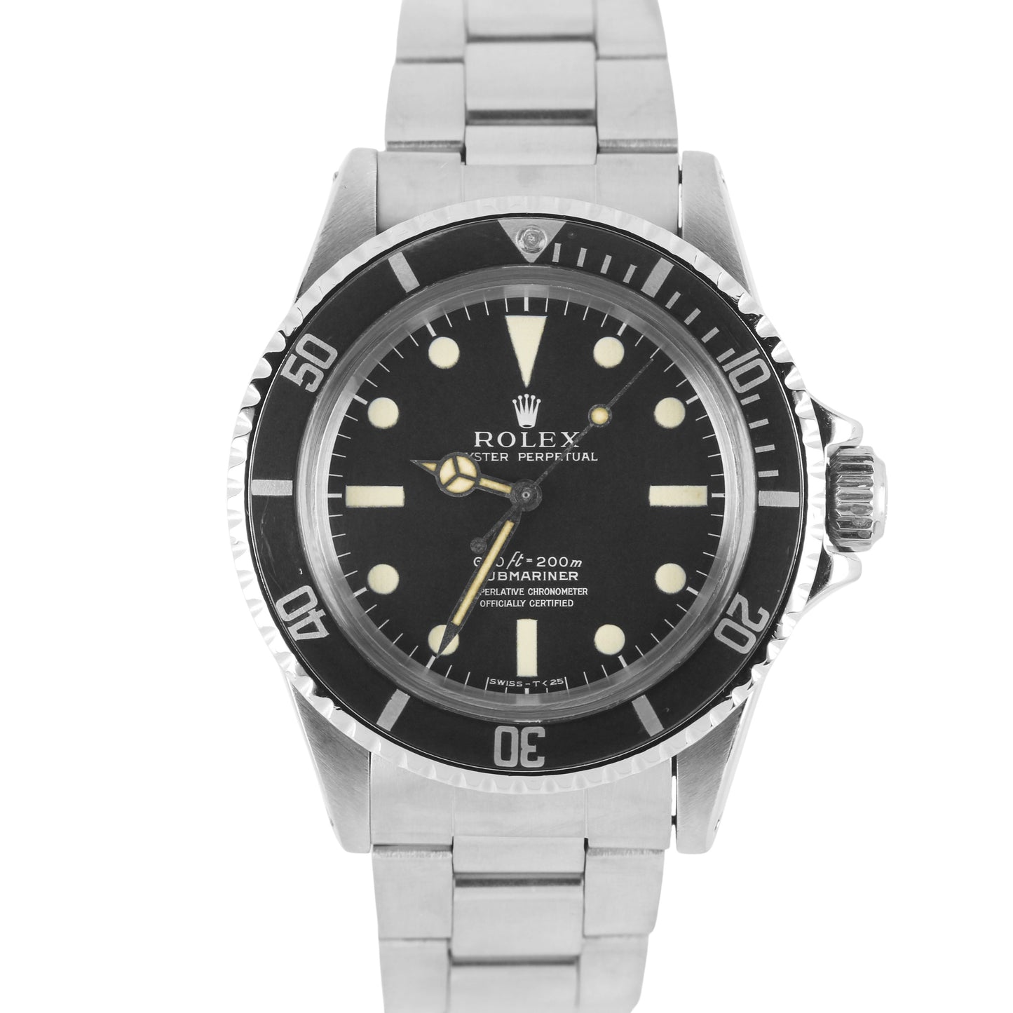 Vintage Rolex Submariner Stainless Steel Matte Cream Black Dial 40mm 5512 Watch