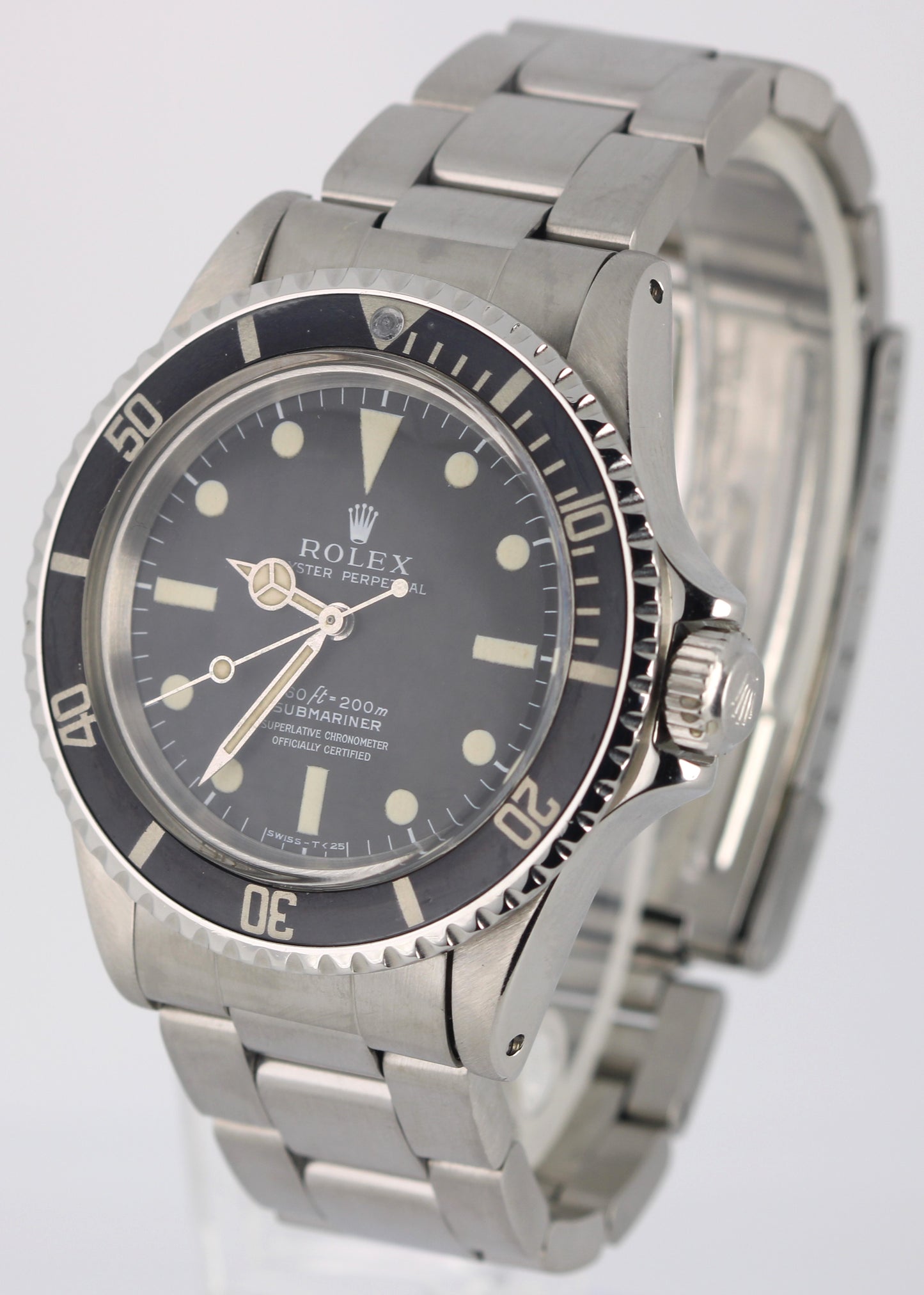 Vintage Rolex Submariner Stainless Steel Matte Cream Black Dial 40mm 5512 Watch