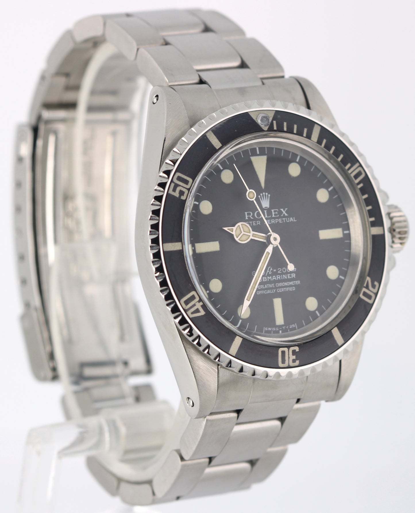 Vintage Rolex Submariner Stainless Steel Matte Cream Black Dial 40mm 5512 Watch