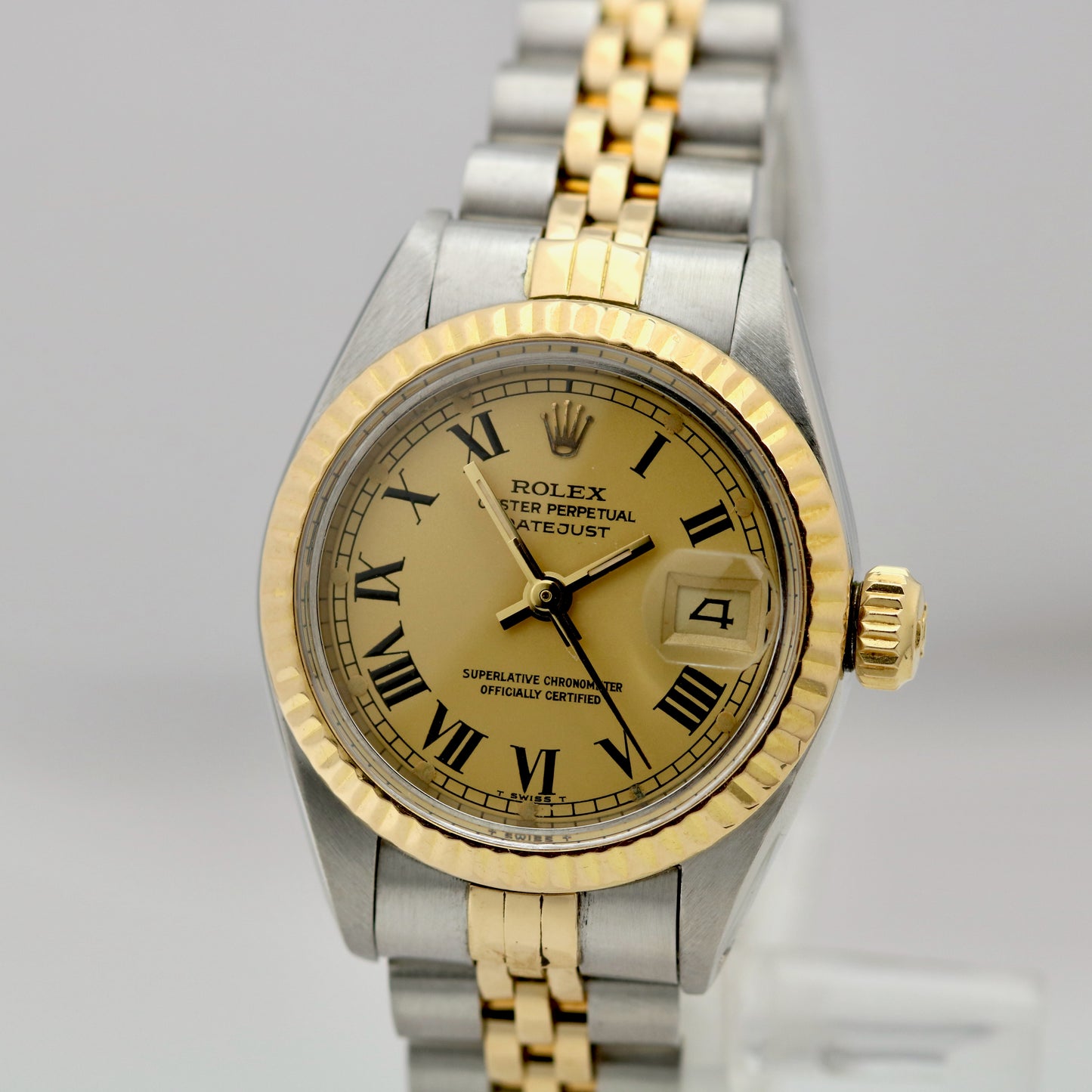 PAPERS Rolex DateJust 26mm BUCKLEY Jubilee Two-Tone 18K Gold Fluted 6917 B+P