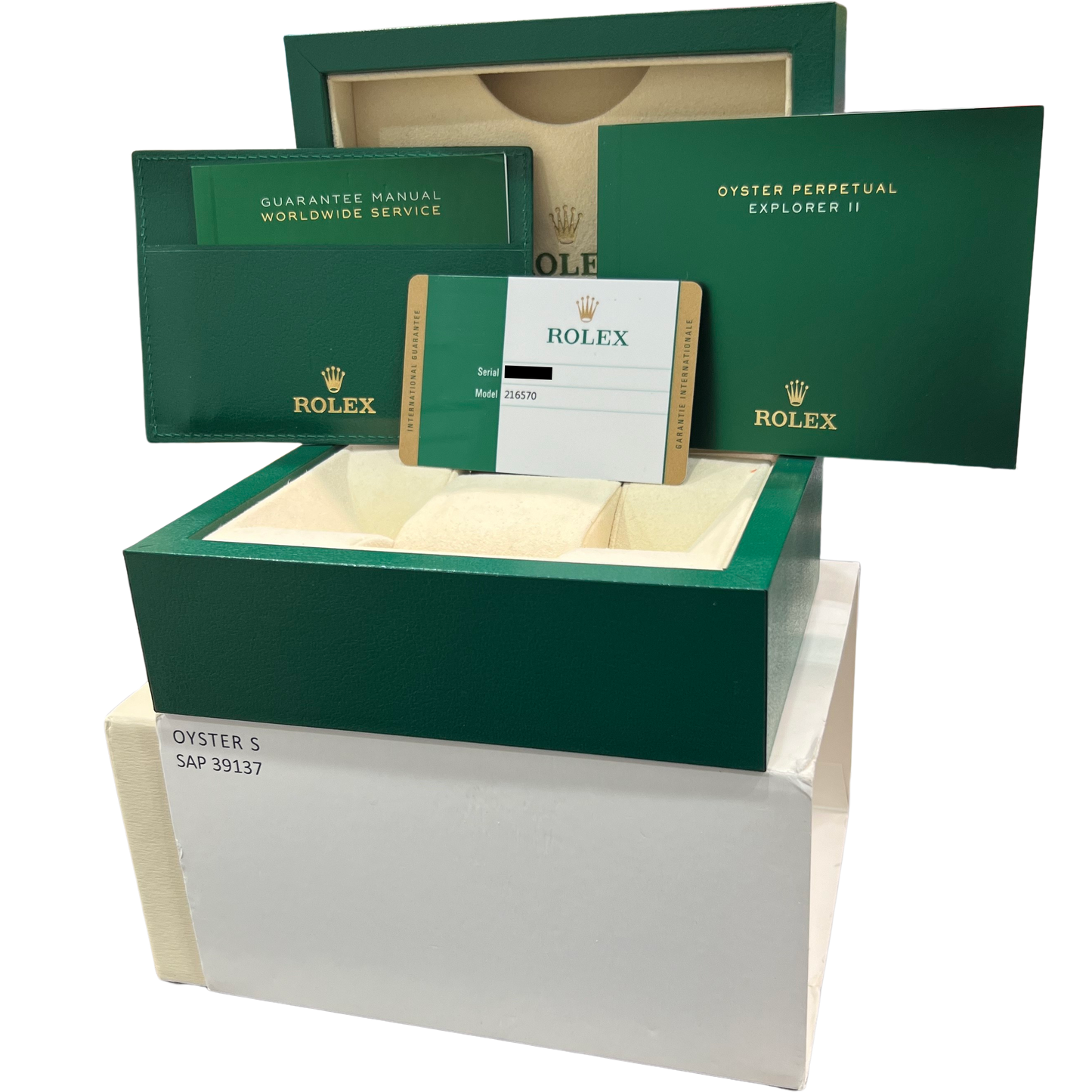 MINT PAPERS Rolex Explorer II 42mm 216570 Polar White Orange GMT Date Watch BOX