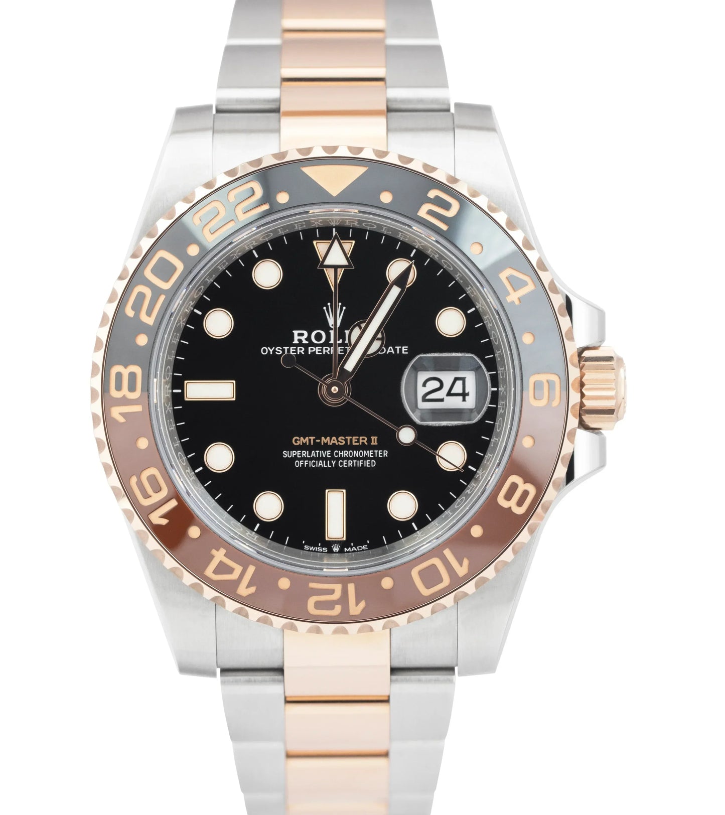 MINT 2021 PAPERS Rolex GMT-Master II ROOT BEER Rose Gold 40mm 126711 CHNR B+P