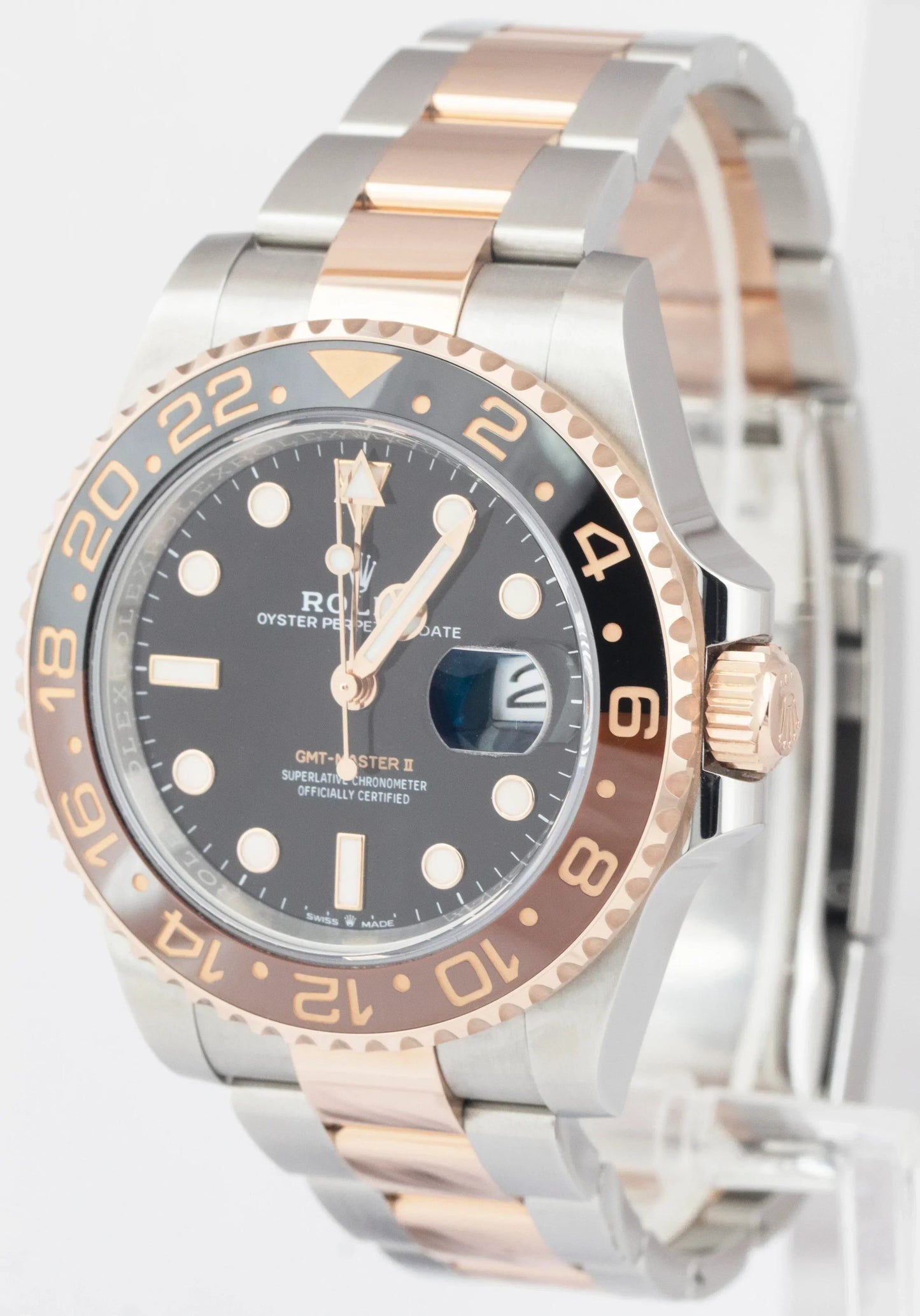MINT 2021 PAPERS Rolex GMT-Master II ROOT BEER Rose Gold 40mm 126711 CHNR B+P