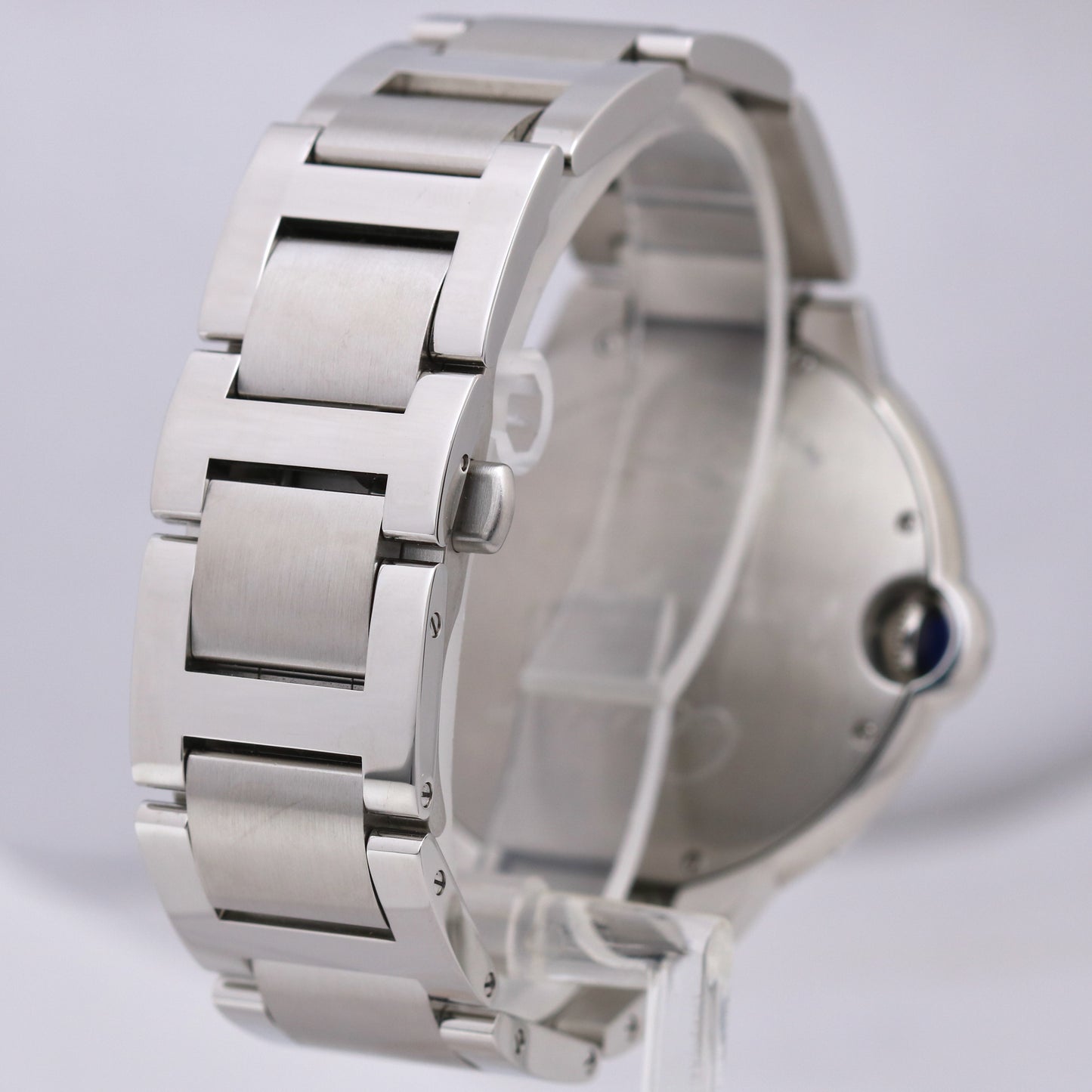 PAPERS Cartier Ballon Bleu Steel SILVER GUILLOCHE 42mm 3765 W6901224 Watch B+P