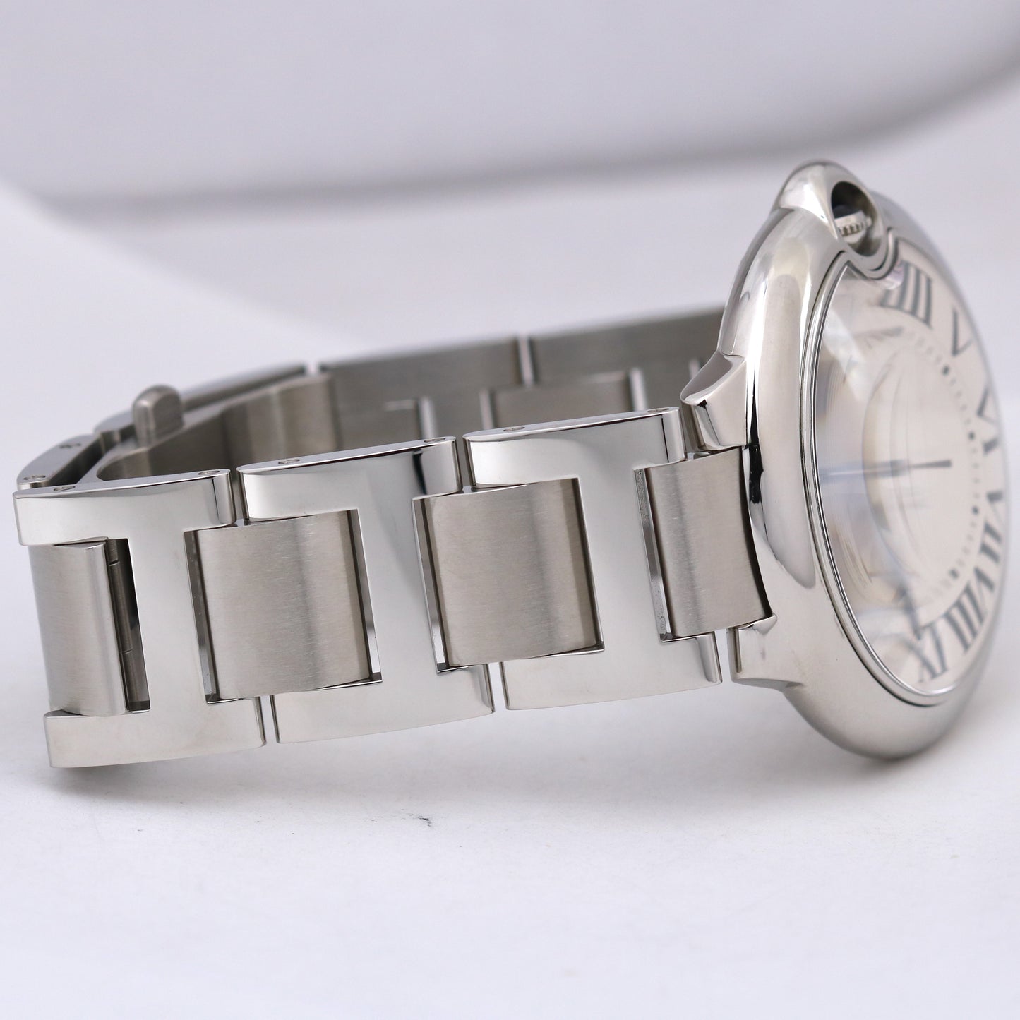 PAPERS Cartier Ballon Bleu Steel SILVER GUILLOCHE 42mm 3765 W6901224 Watch B+P