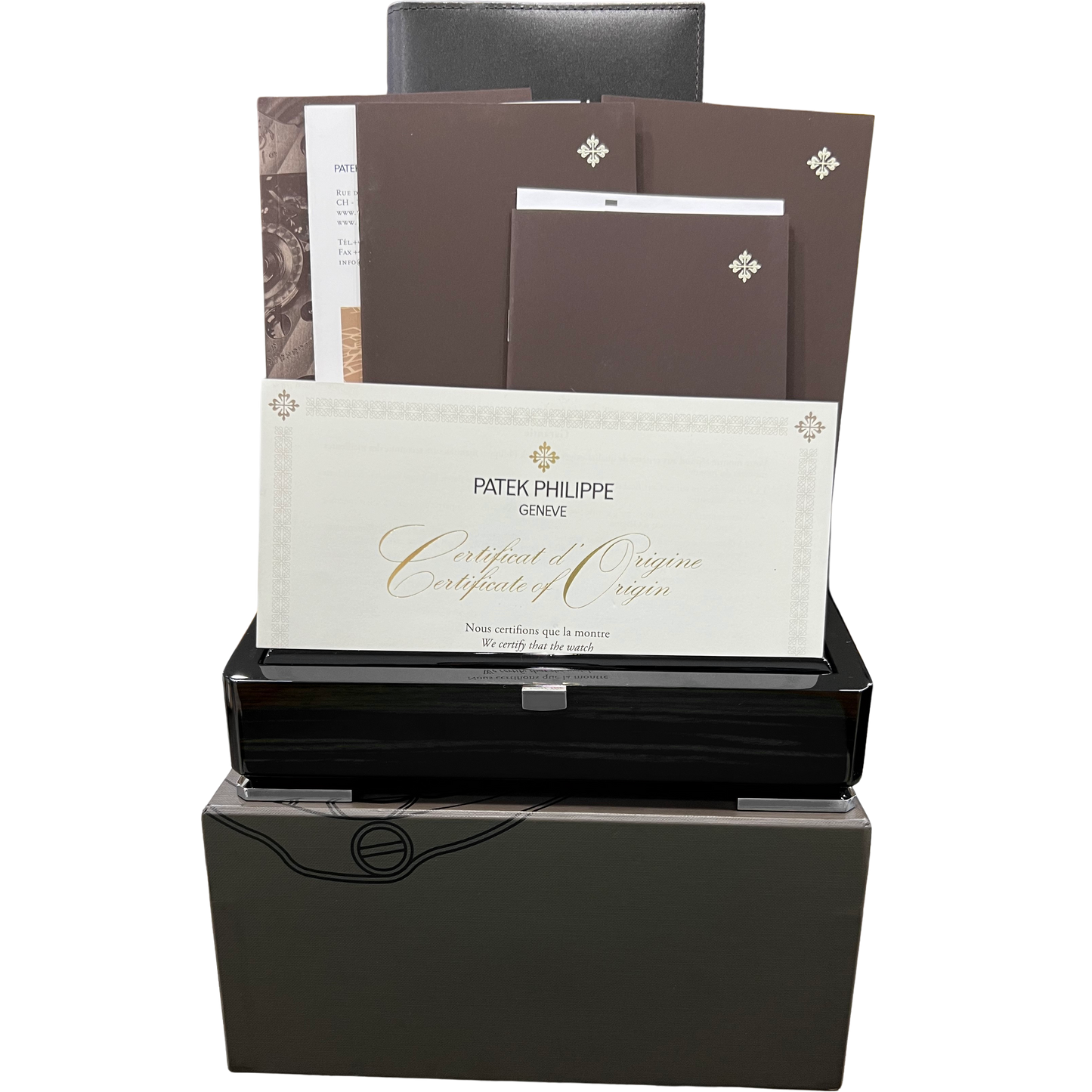 PAPERS Patek Philippe Annual Calendar BLUE 18K White Gold 40mm 5205G Watch BOX