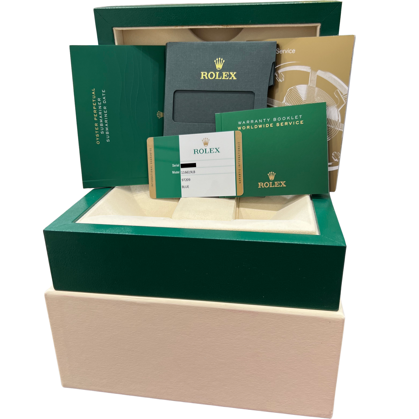 PAPERS Rolex Submariner 40mm 18K White Gold SMURF Blue Ceramic Watch 116619 BOX