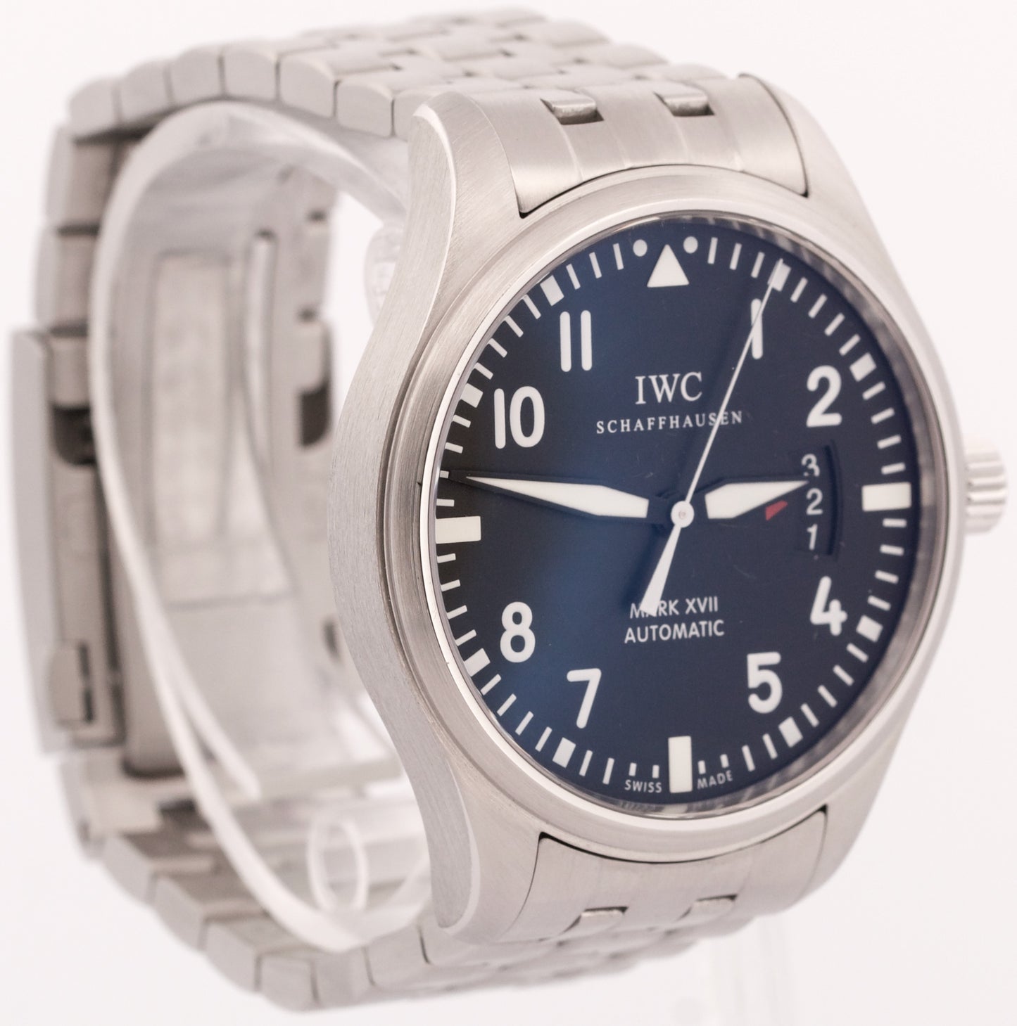PAPERS IWC Pilot Mark XVII 17 Black Arabic 41mm Stainless Date Watch IW326504